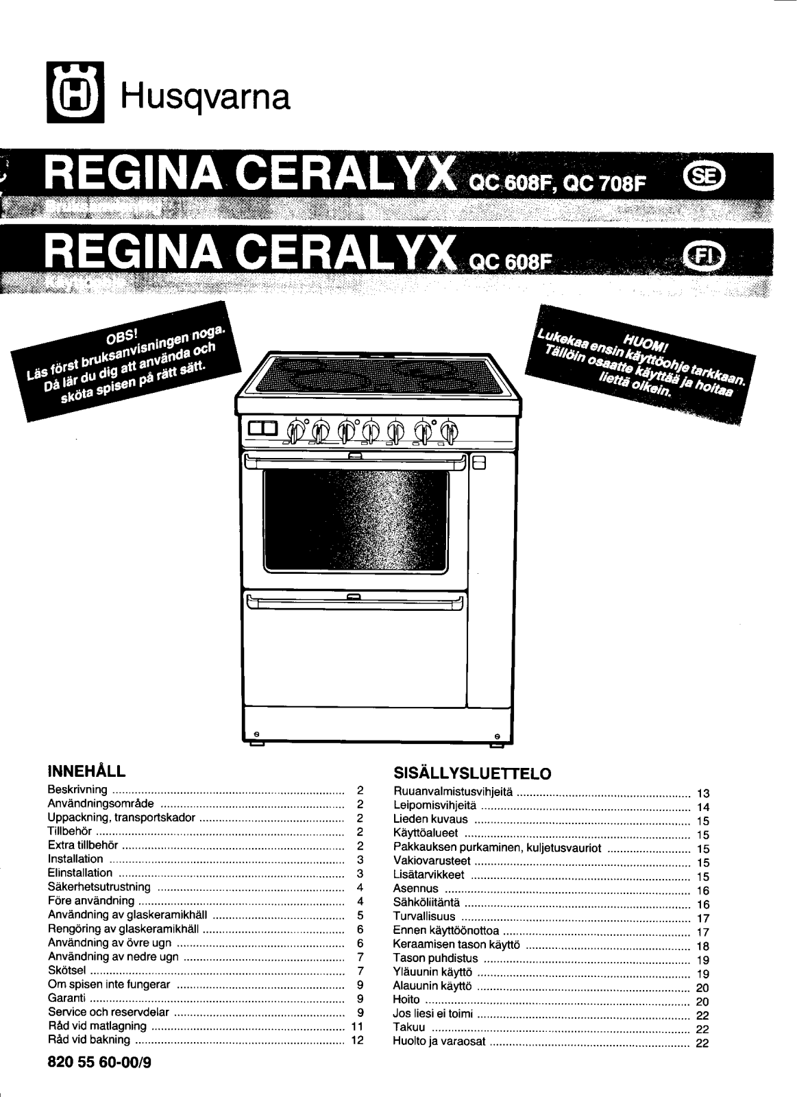 Husqvarna QC608F User Manual