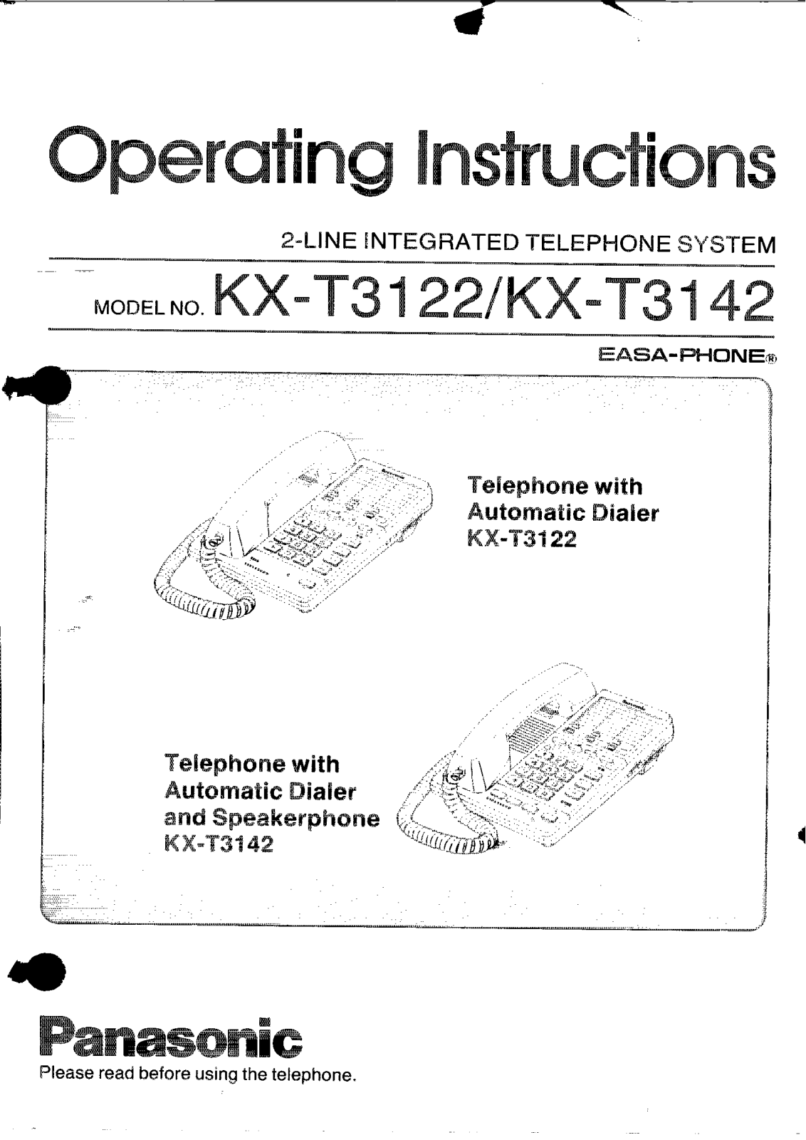 Panasonic kx-t3122 Operation Manual