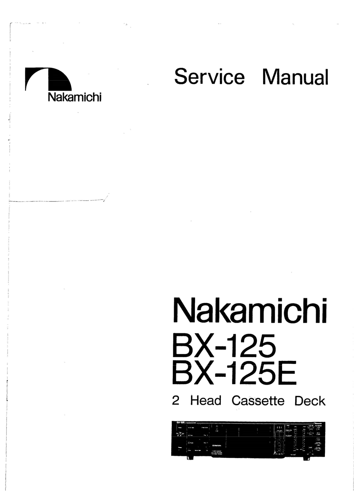 Nakamichi BX-125, BX-125-E Service Manual