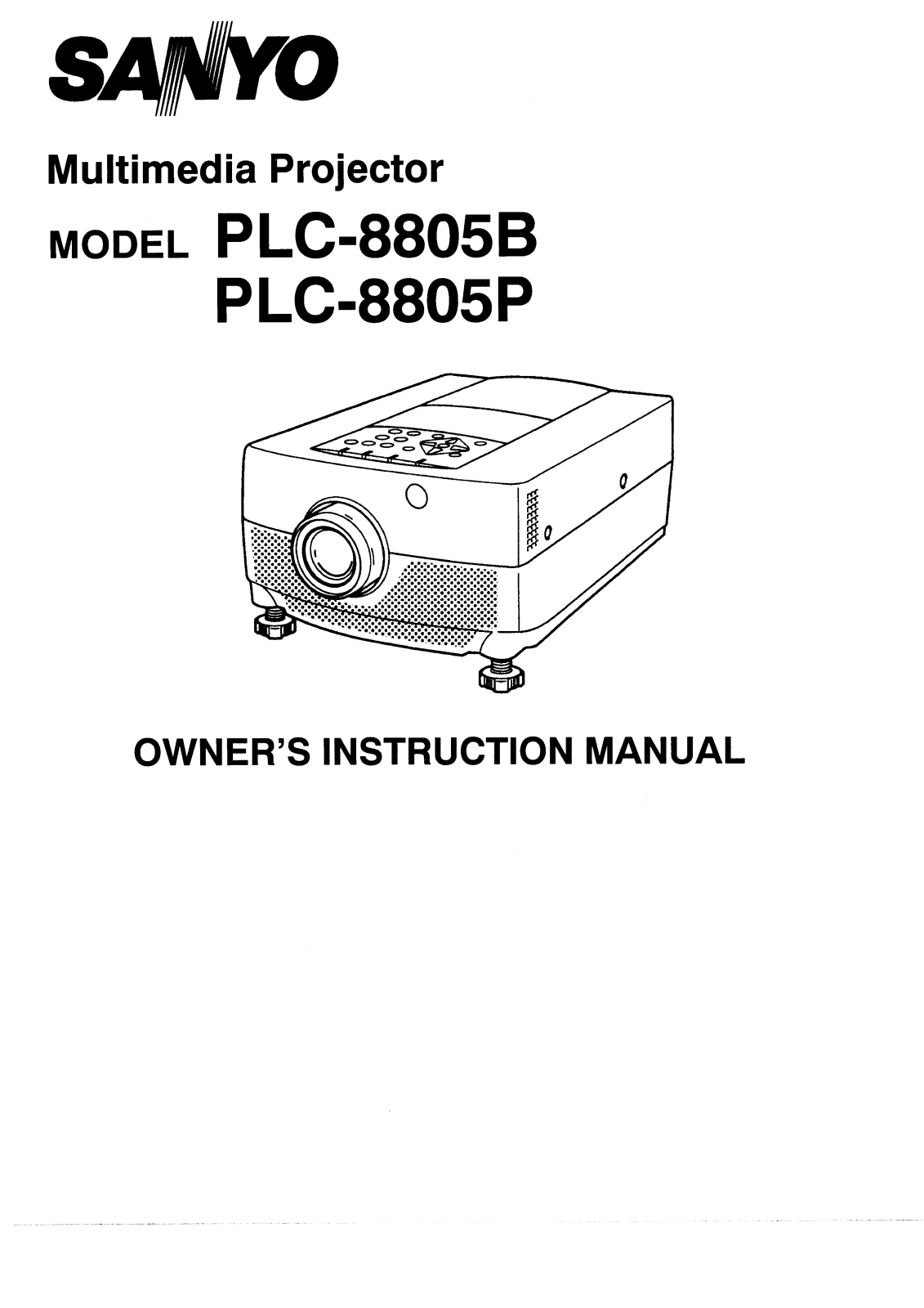 Sanyo PLC-8805B Instruction Manual
