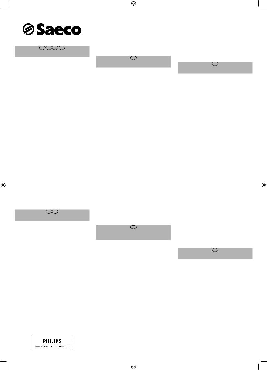 Saeco CA6705-99 User Manual