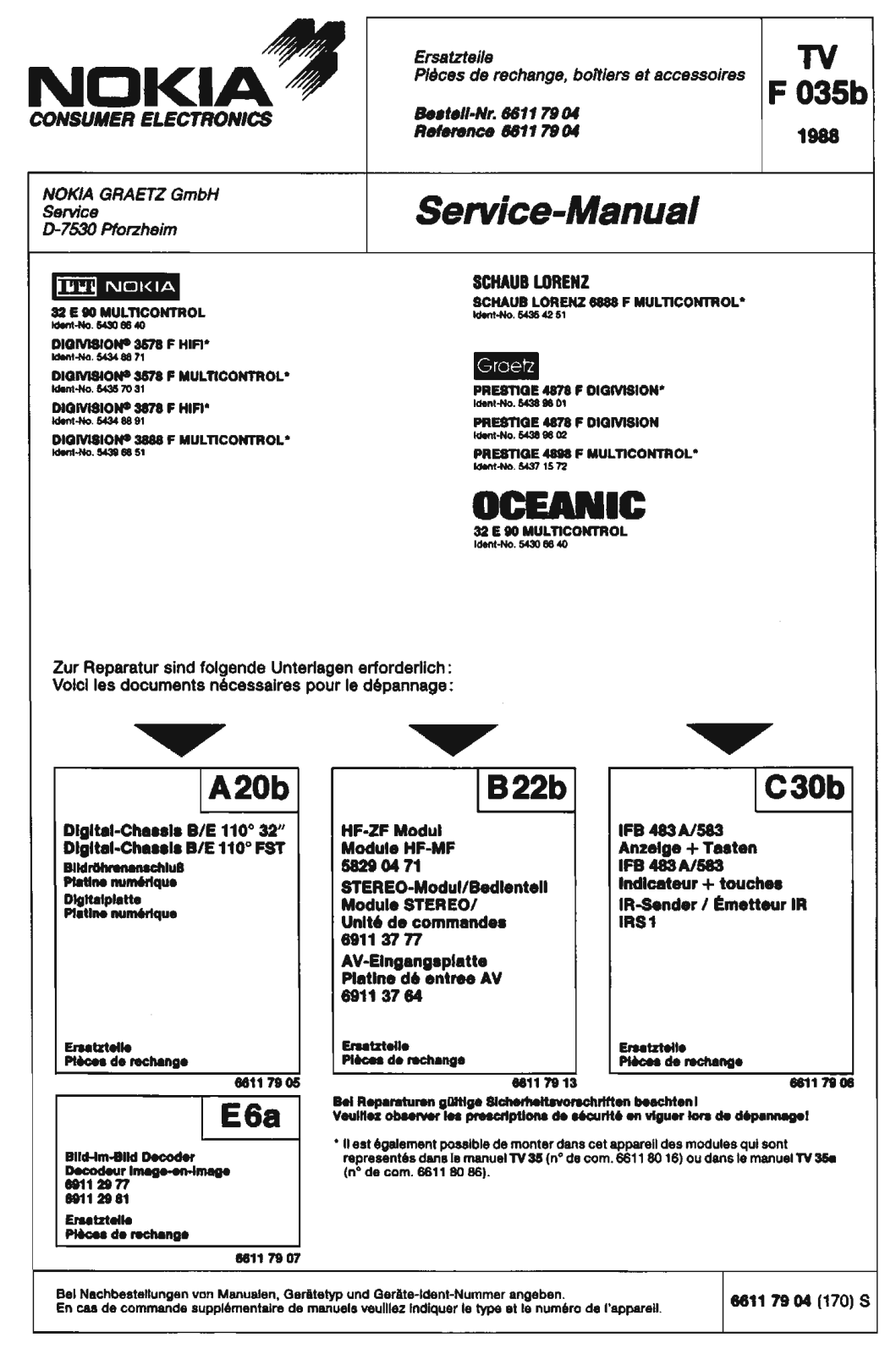 Nokia 3578 F, 3878 F, 3888 G Schematic