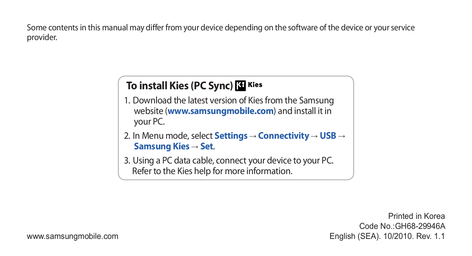 Samsung GH68-29946A User Manual