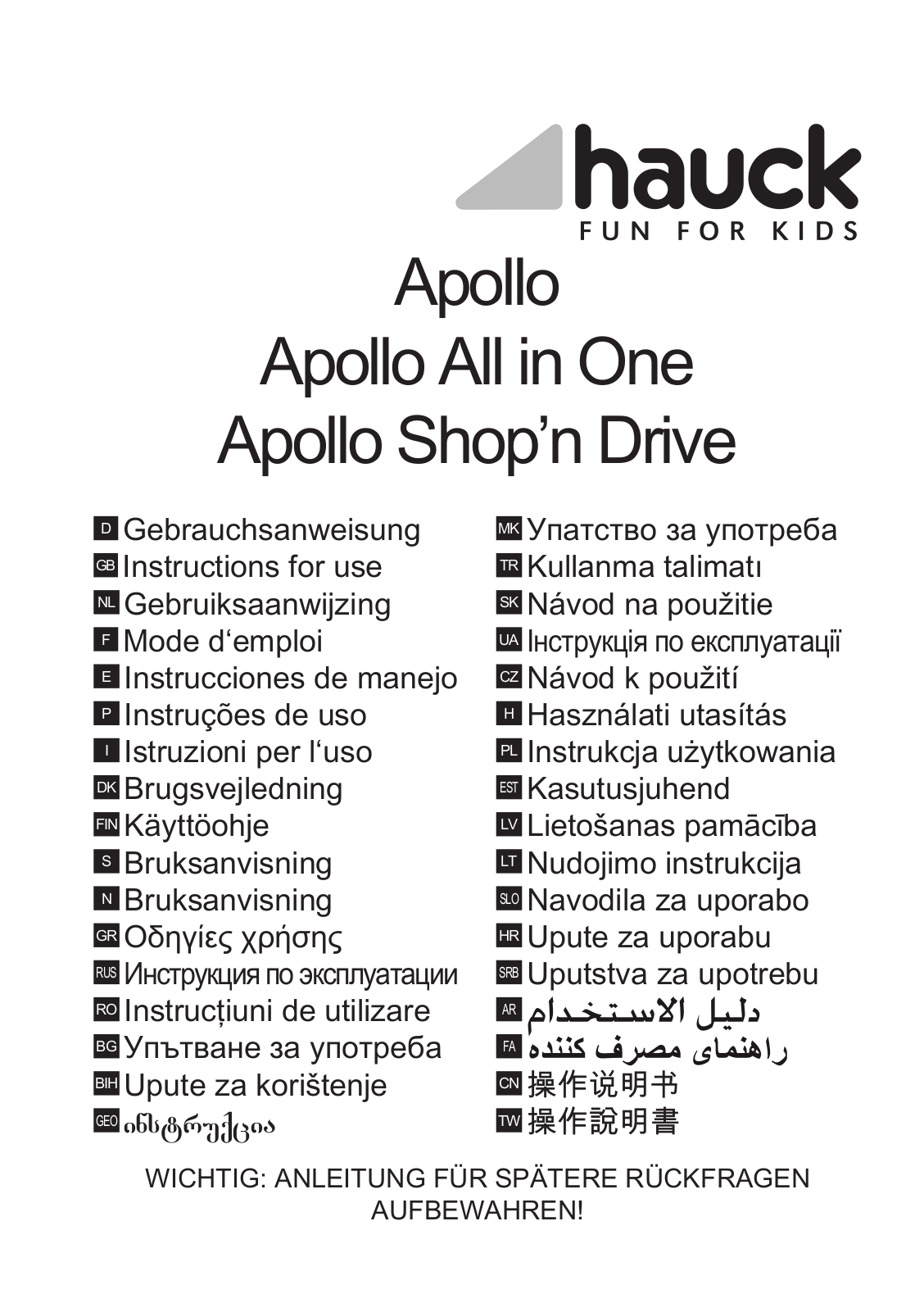 Hauck Apollo User Manual