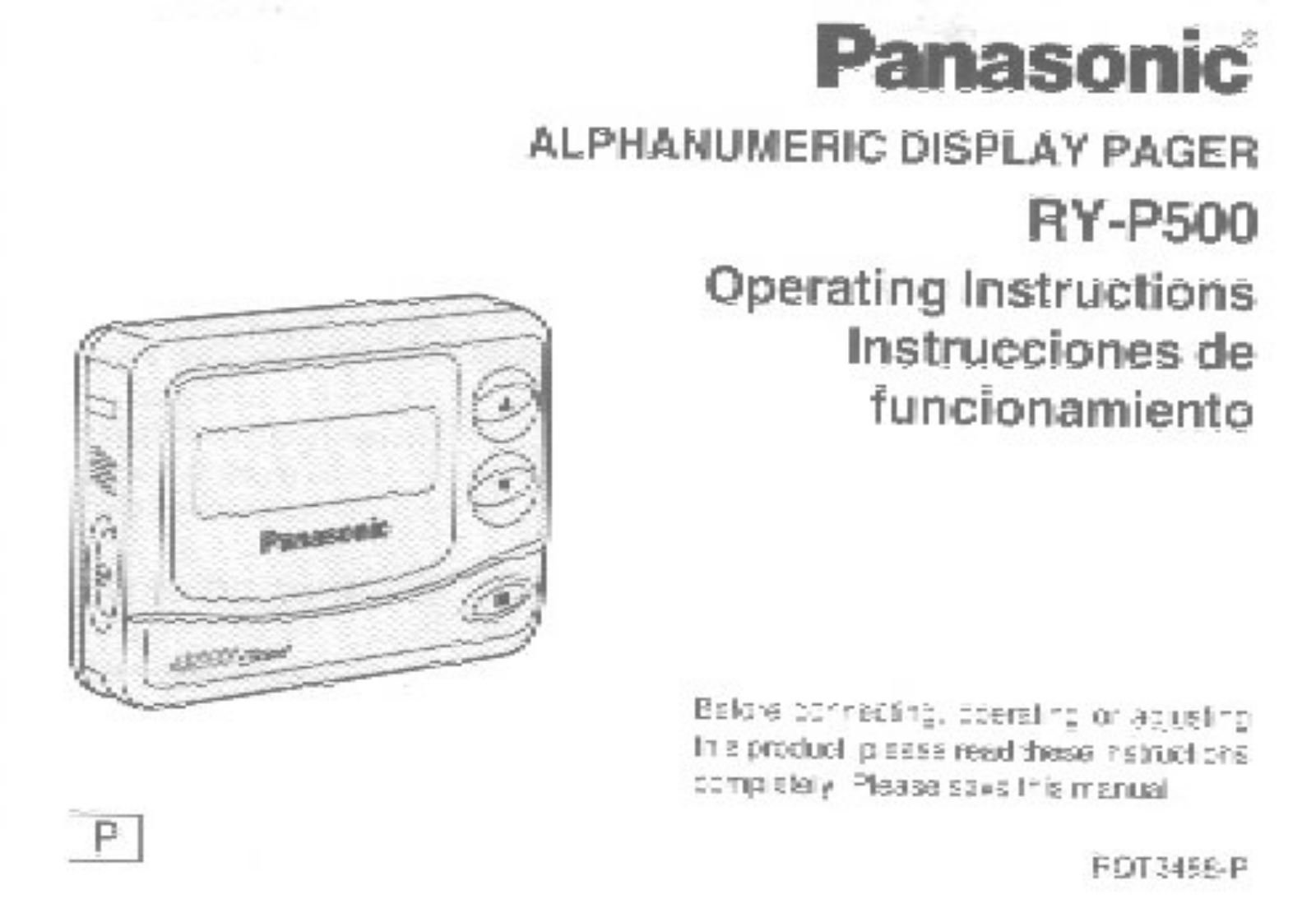 Panasonic ryp500 Operation Manual