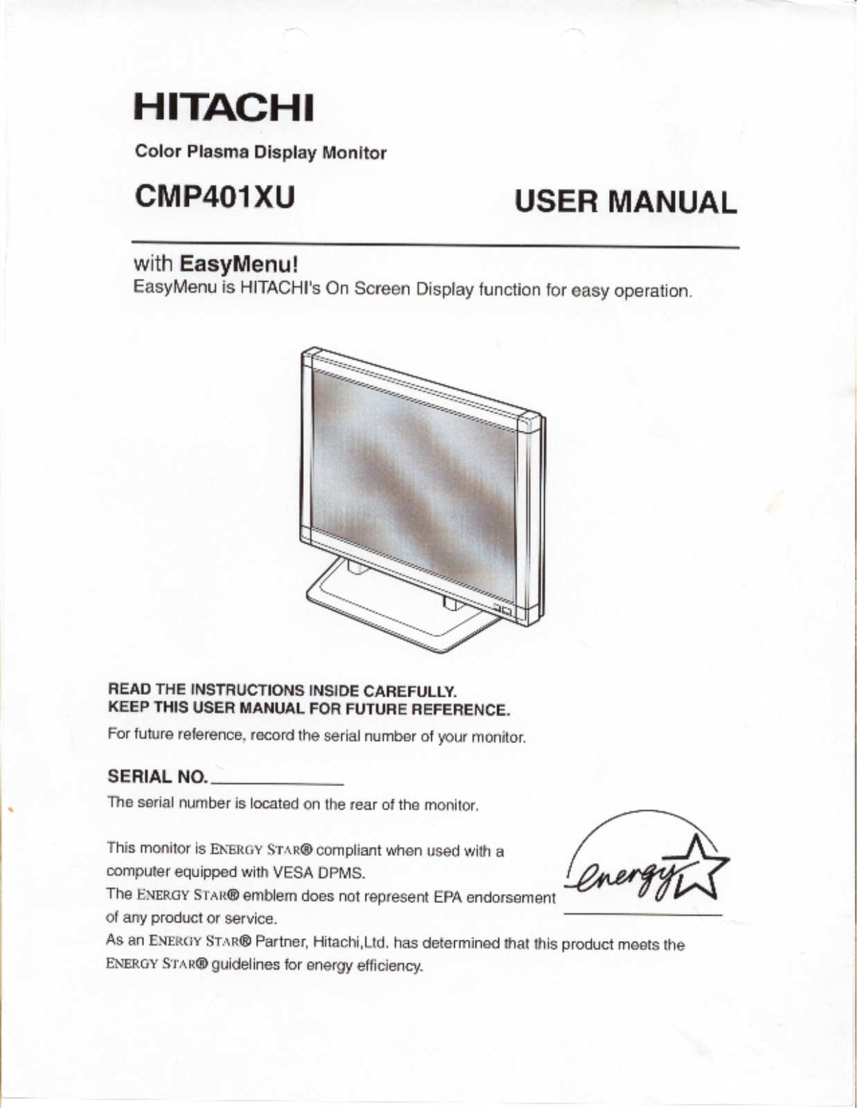 Hitachi CMP401U User Manual