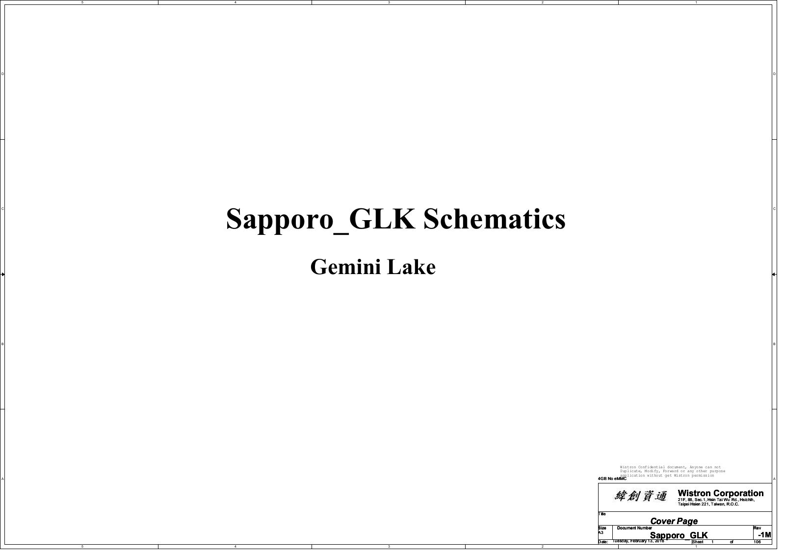 Wistron Sapporo_GLK Schematic