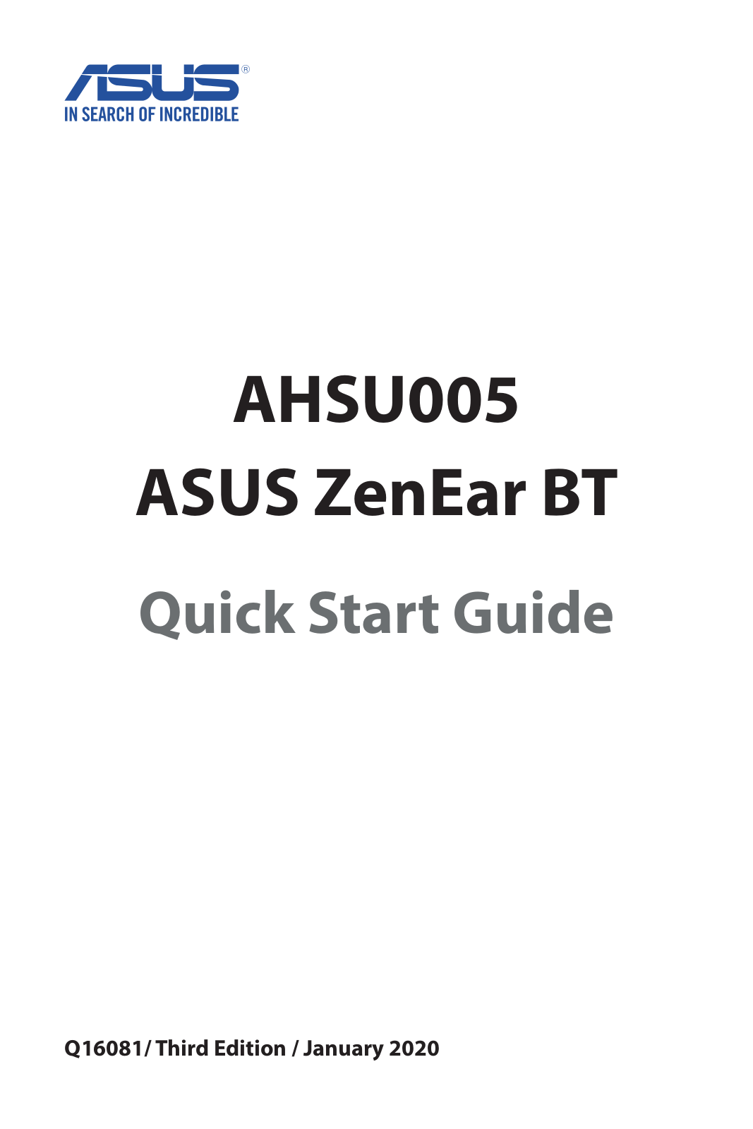 Asus ZEN EAR User Manual