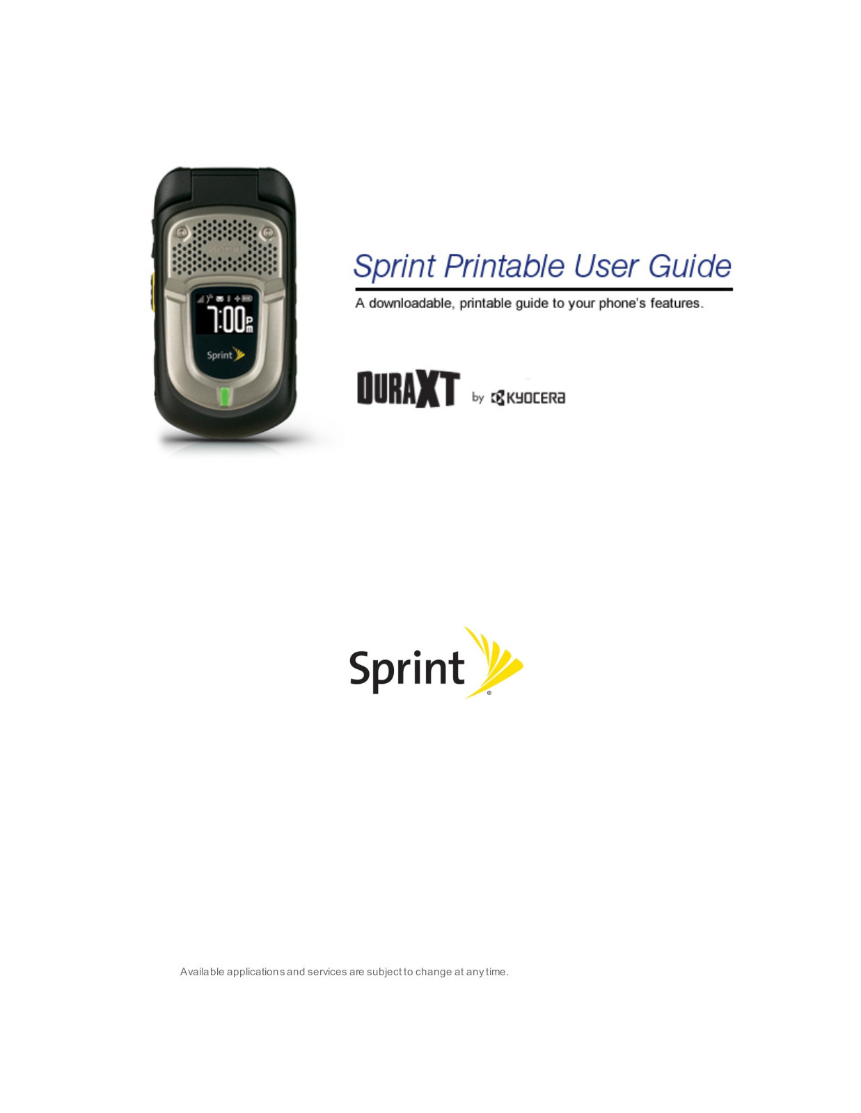 Kyocera Duraxt User Manual