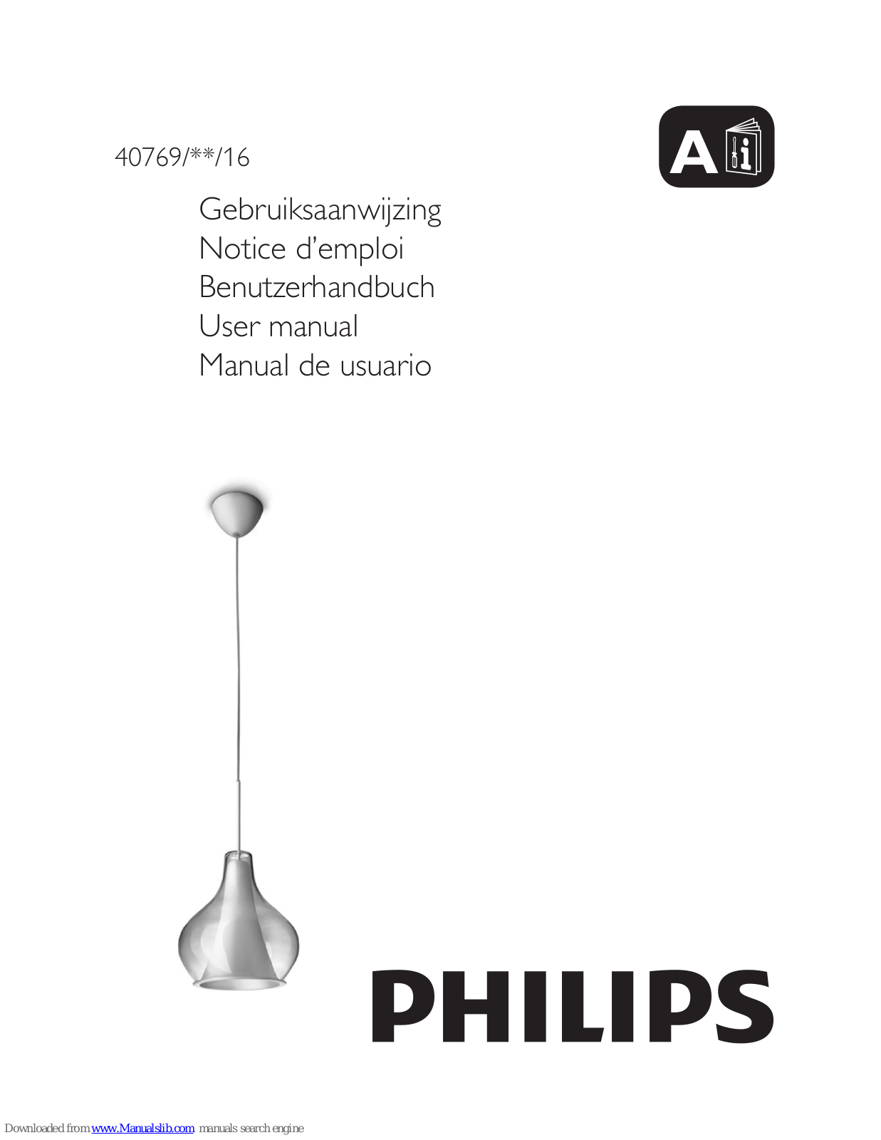 Philips 40769/**/16 Series, 45591/**/16 User Manual - ManualMachine.com