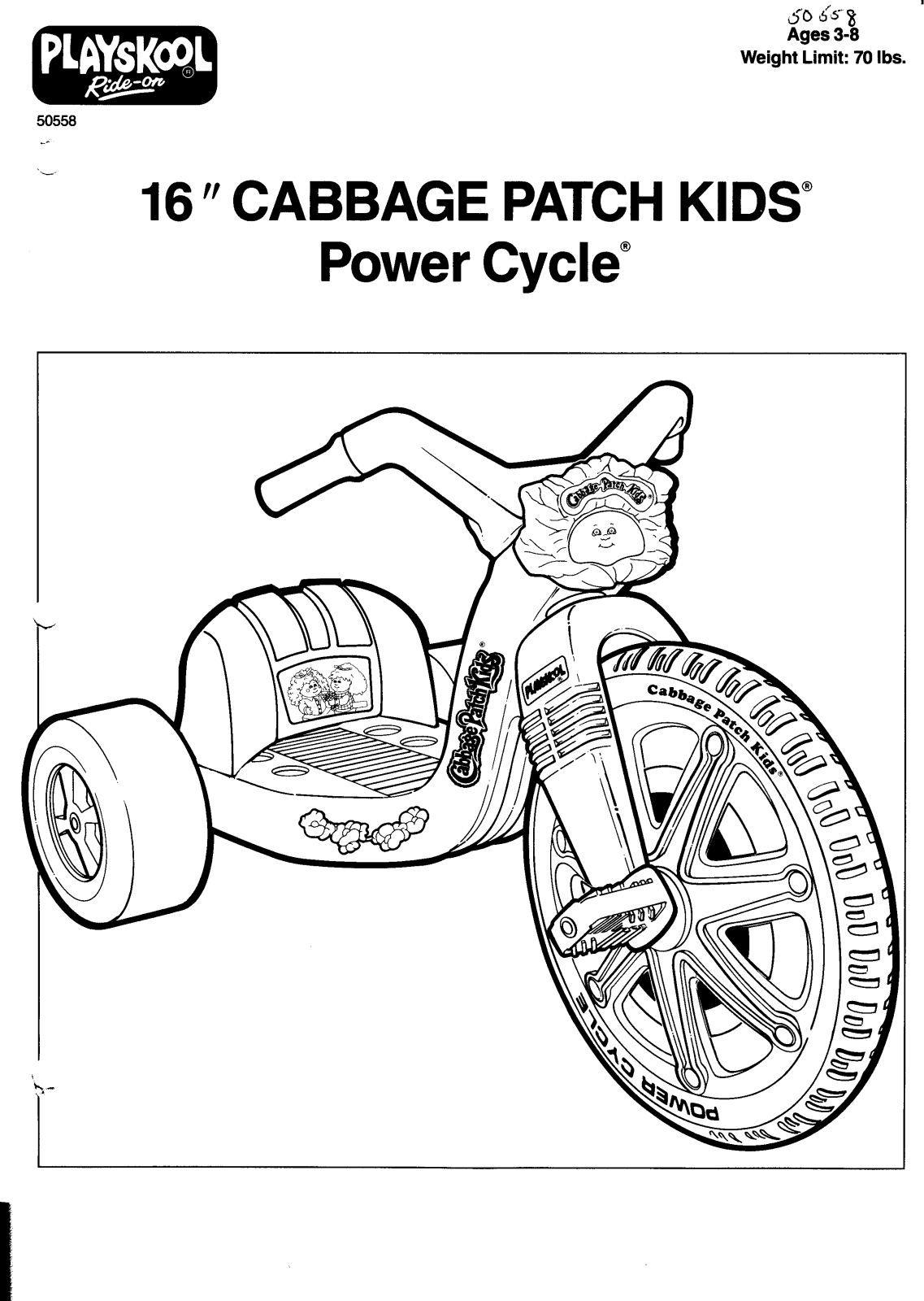 HASBRO Cabbage Patch Kids 16inch PowerCycle User Manual