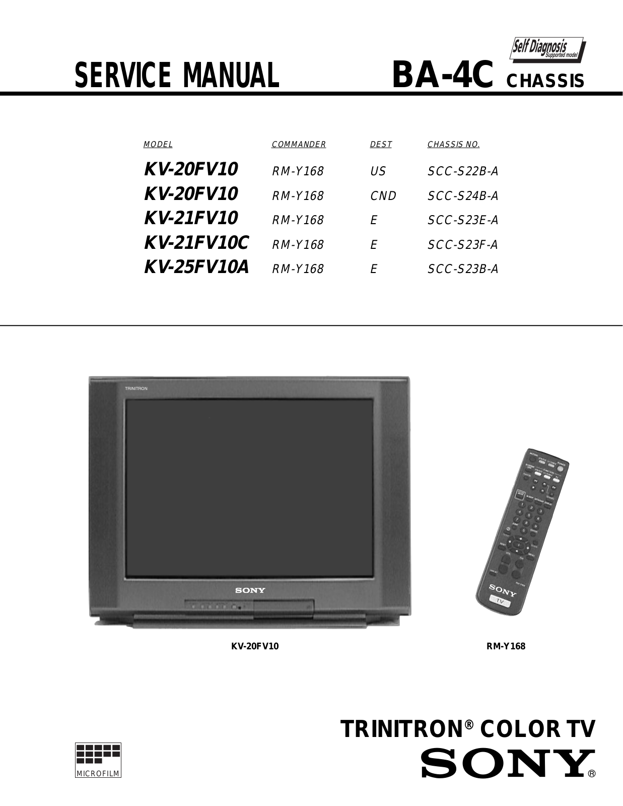 Sony KV-25FV10 Schematic