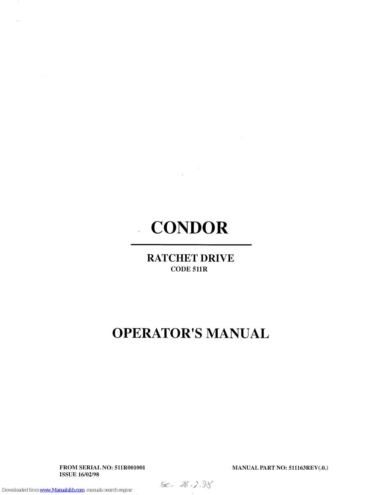 Hayter Condor  511R Operator's Manual