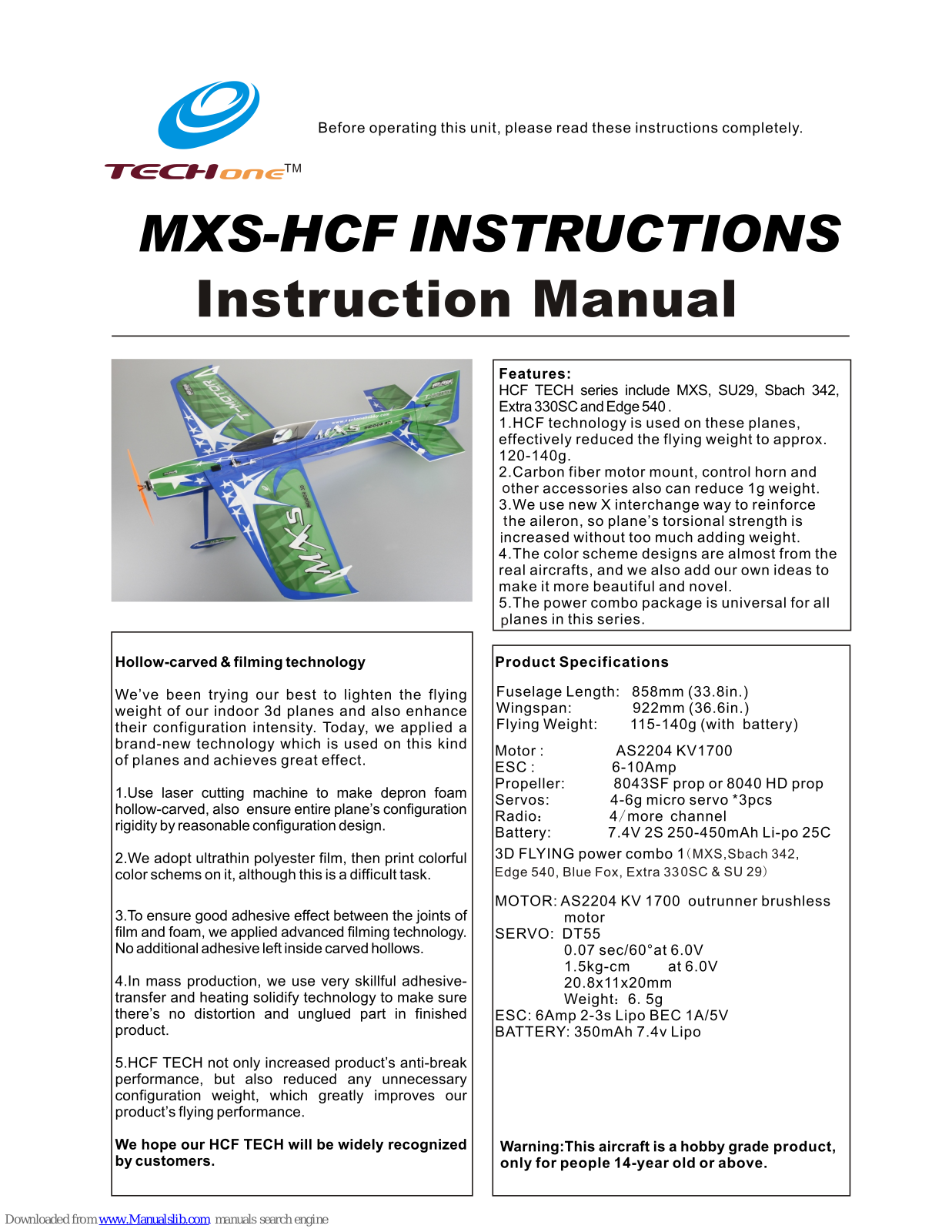 Techone MXS-HCF Instruction Manual