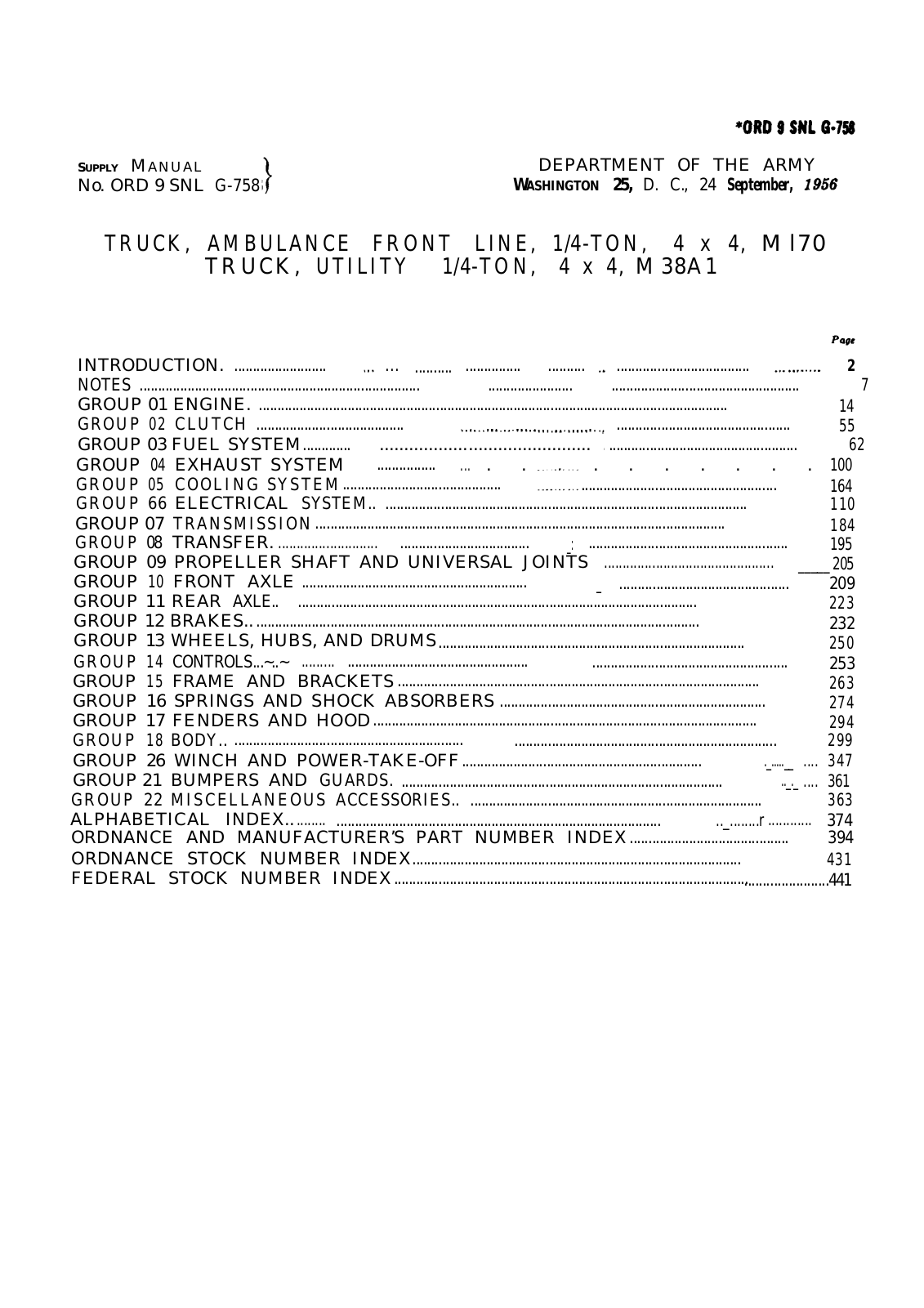 Jeep Willys User Manual