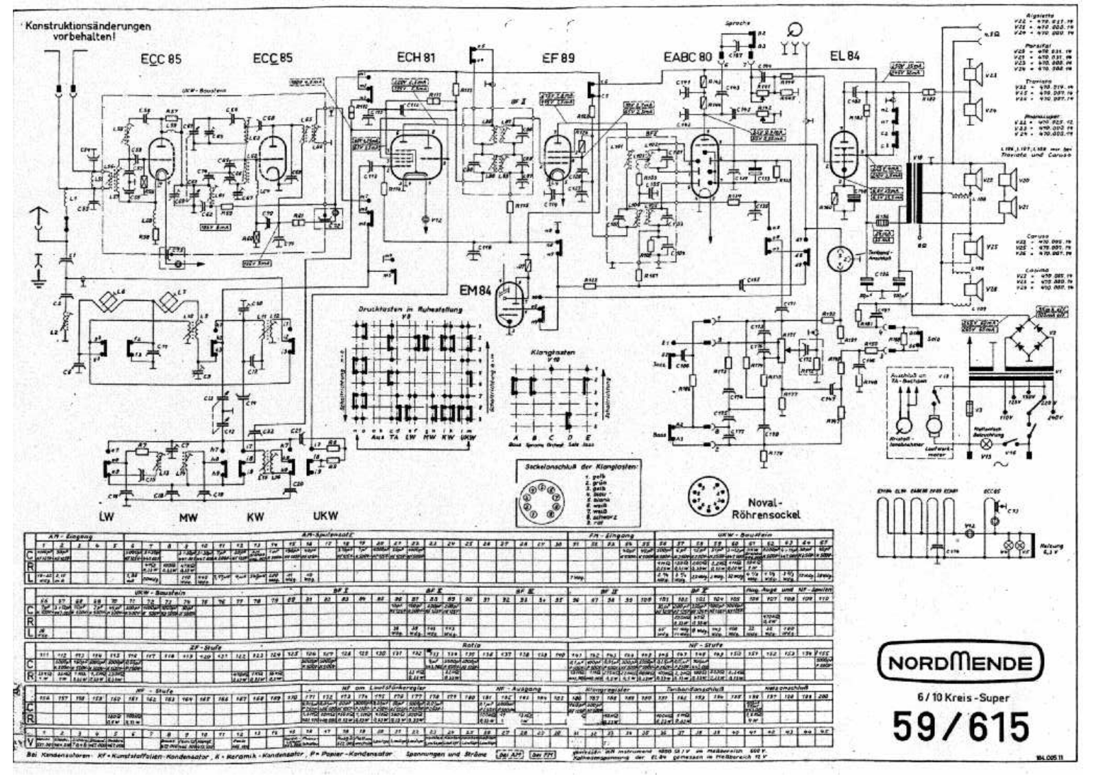 Nordmende Caruso-59 Schematic