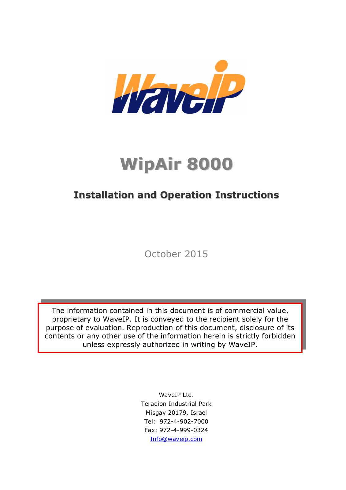 WaveIP WA8K25X User Manual