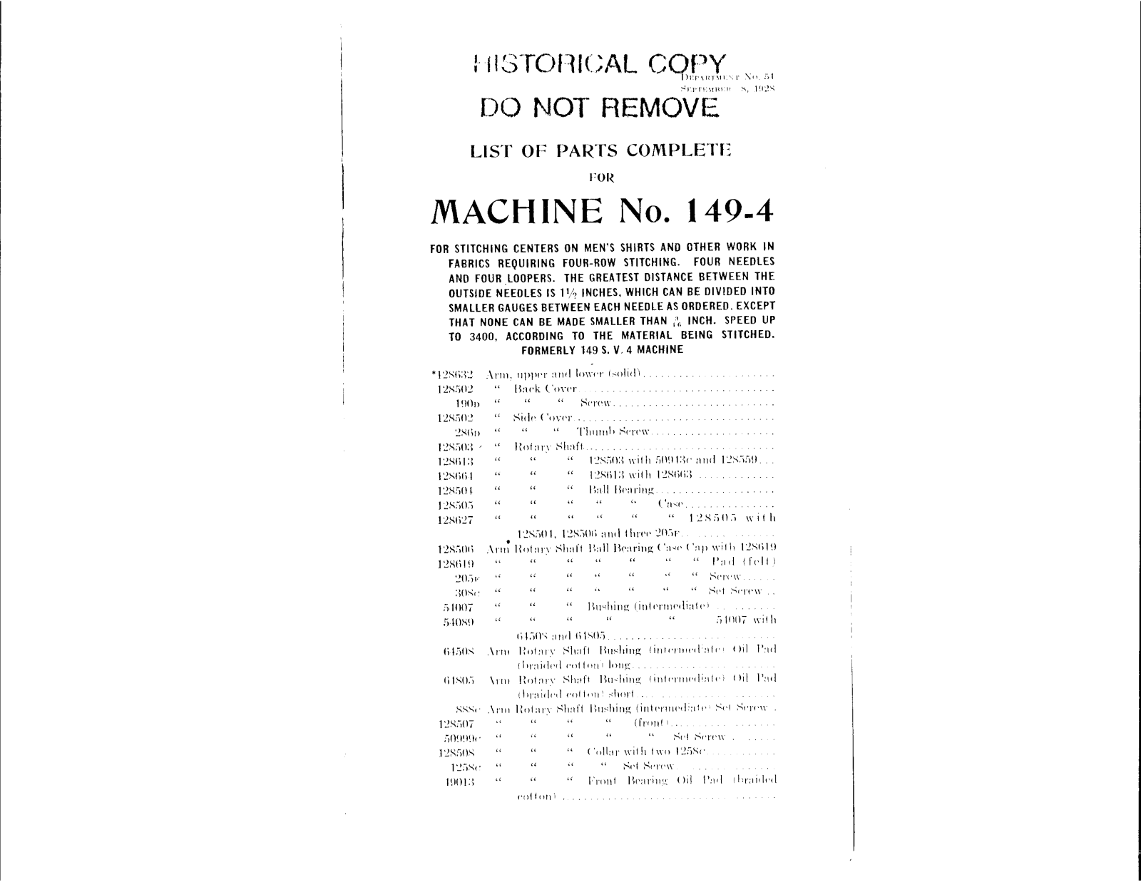 Singer 149-4 User Manual