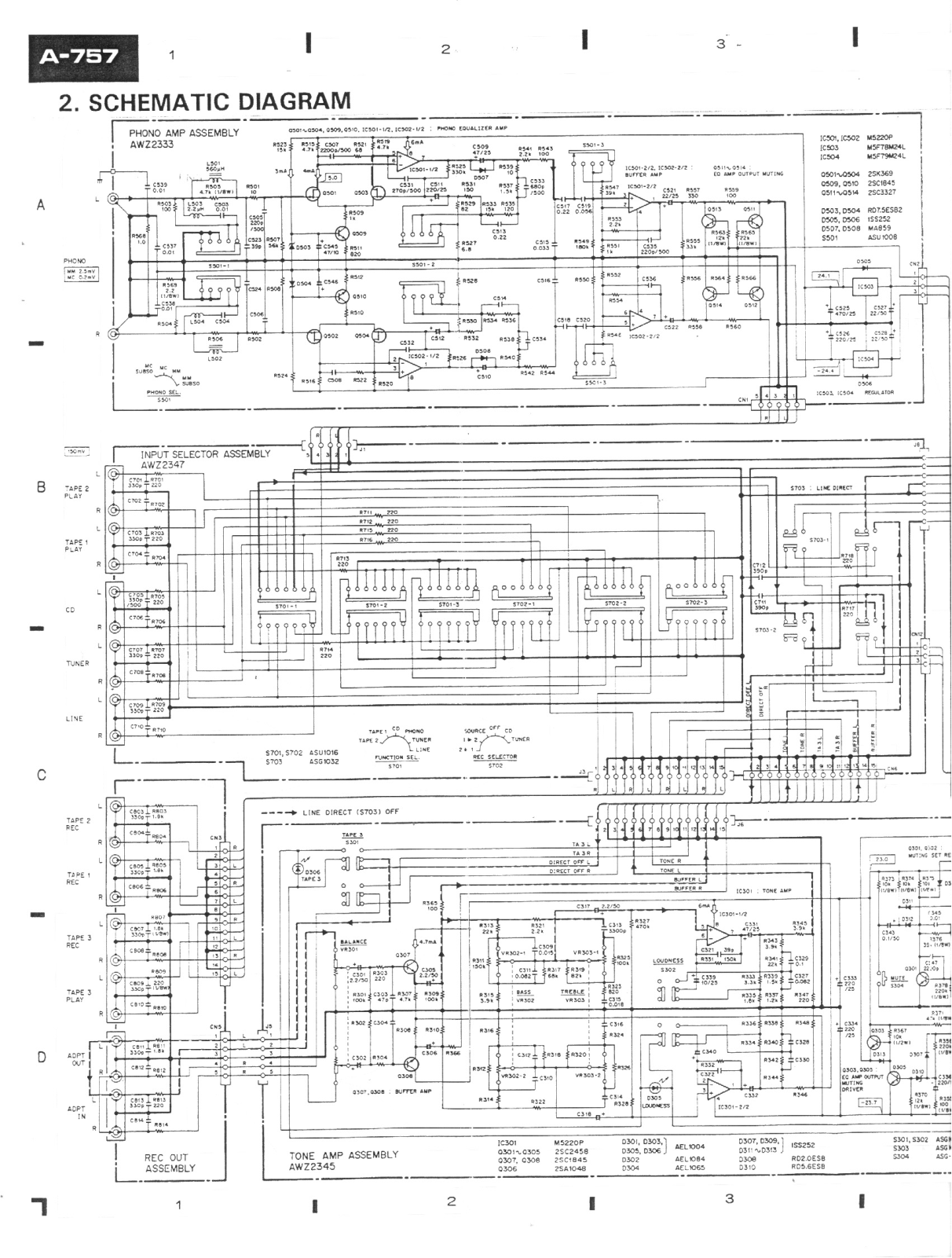 Pioneer A-757 Schematic