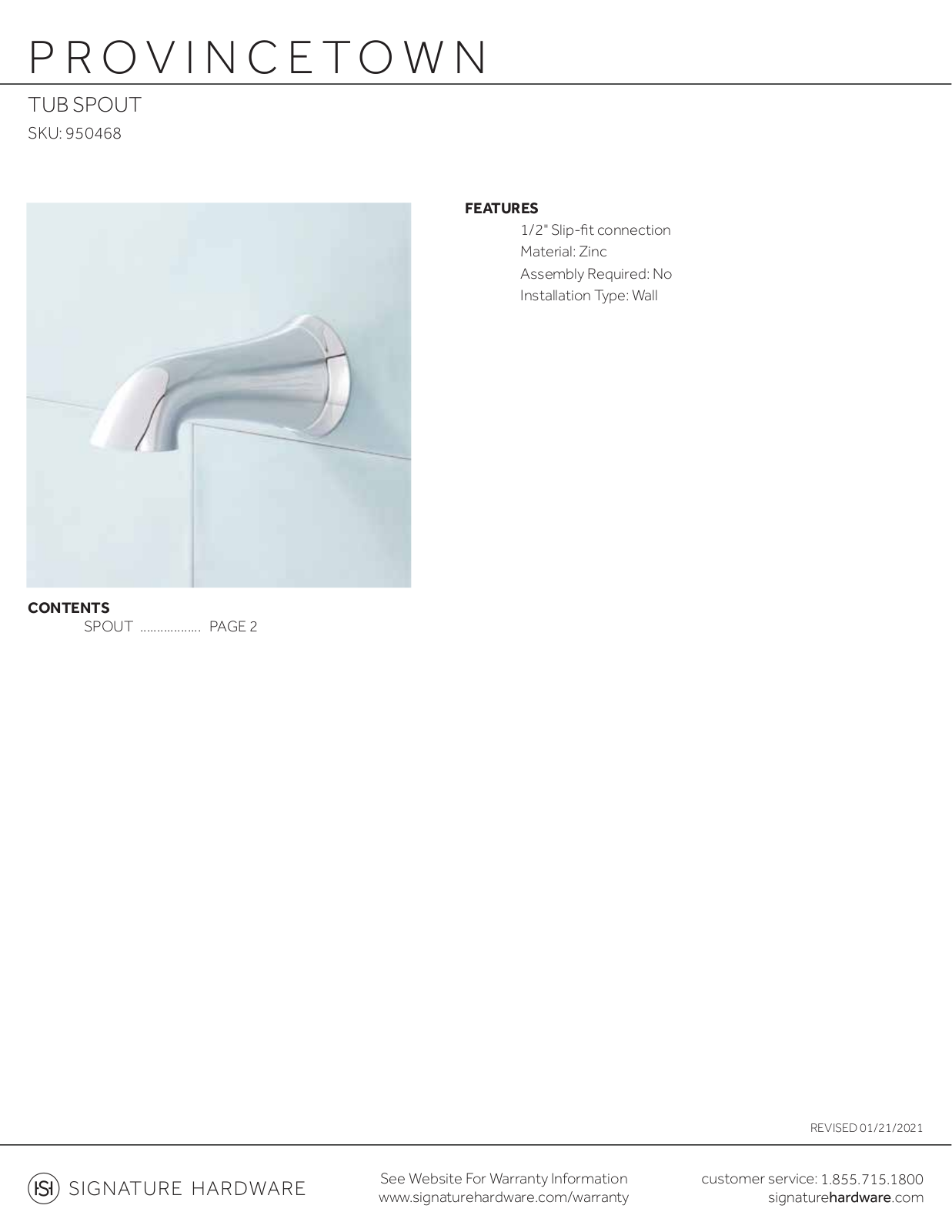 Signature Hardware SGRE4021 Specifications - ManualMachine.com