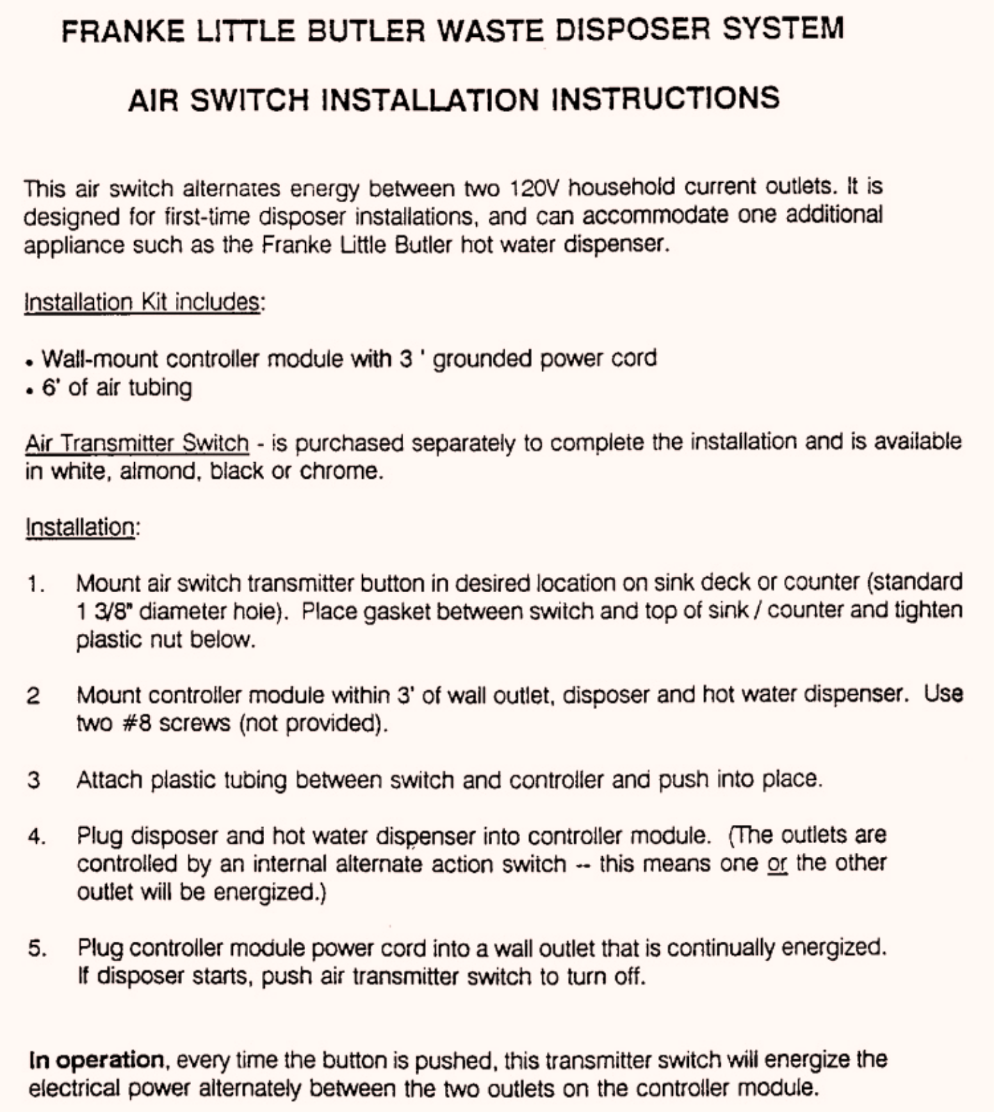 Franke Foodservice WD 3428 Installation  Manual