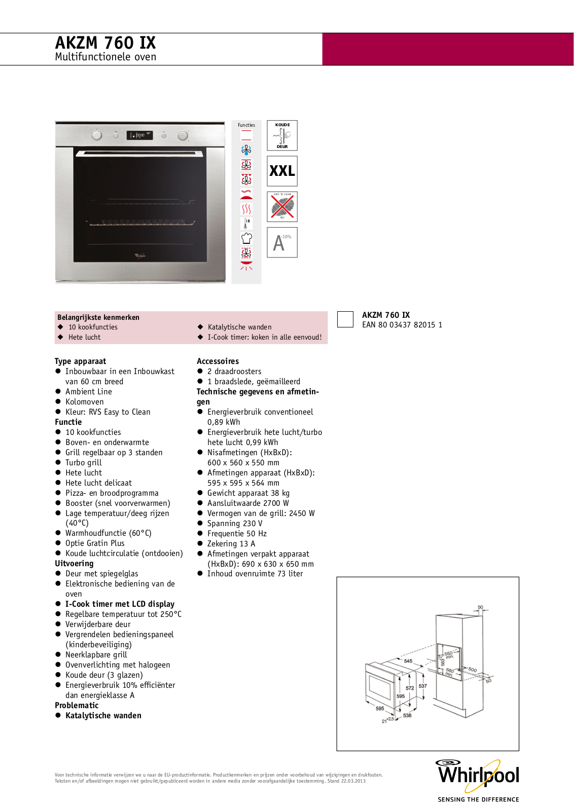 Whirlpool AKZM 760/IX PROGRAM CHART