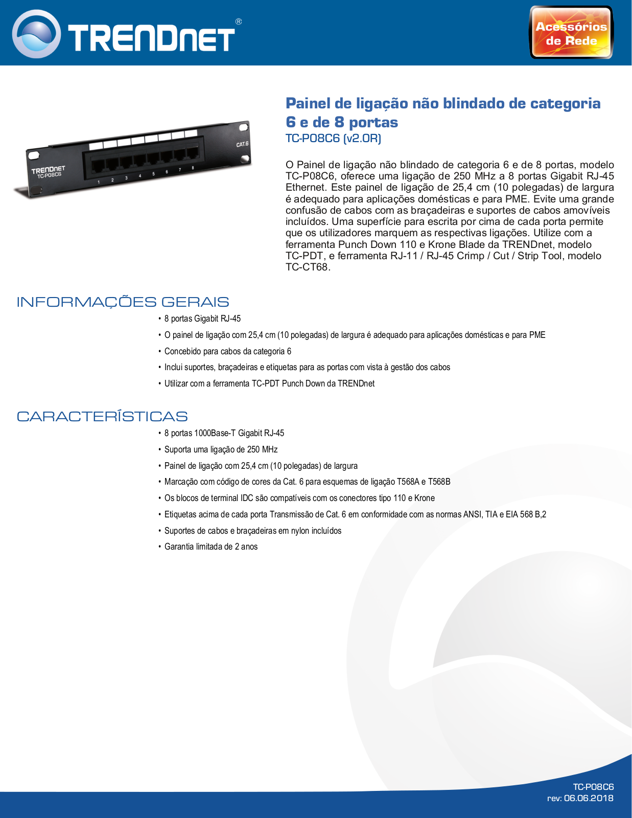 Trendnet TC-P08C6 Datasheet