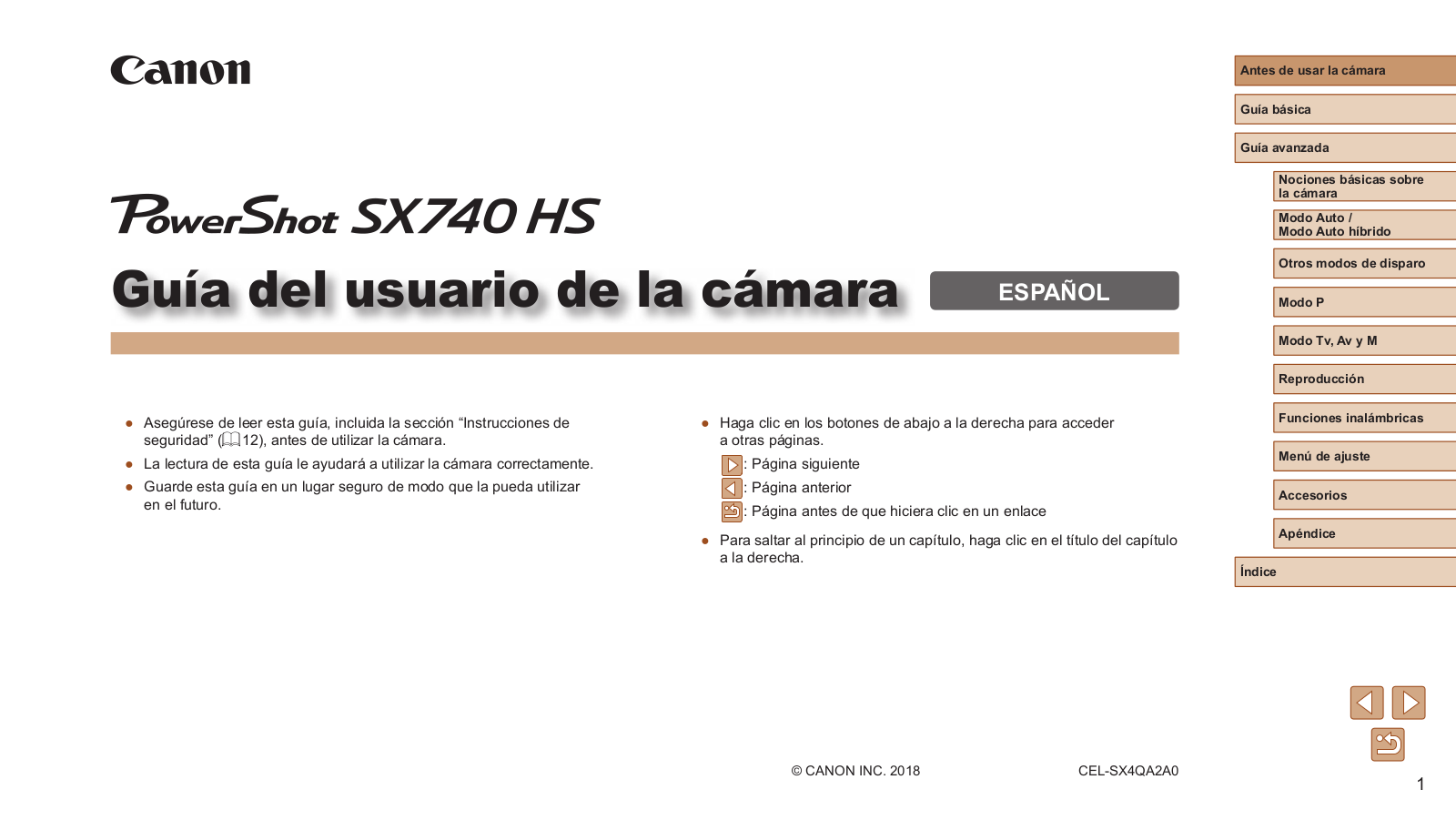 Canon SX740 HS Manual de Usuario