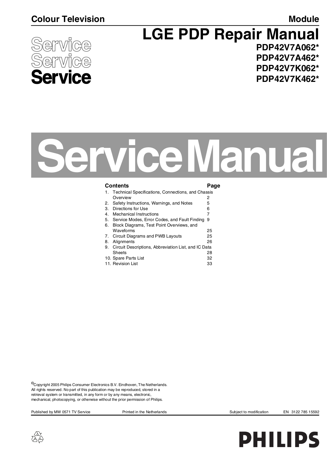 Philips LC4.9EAA lge_pdp, LGE_PDP repair manual Datasheet - ManualMachine.com