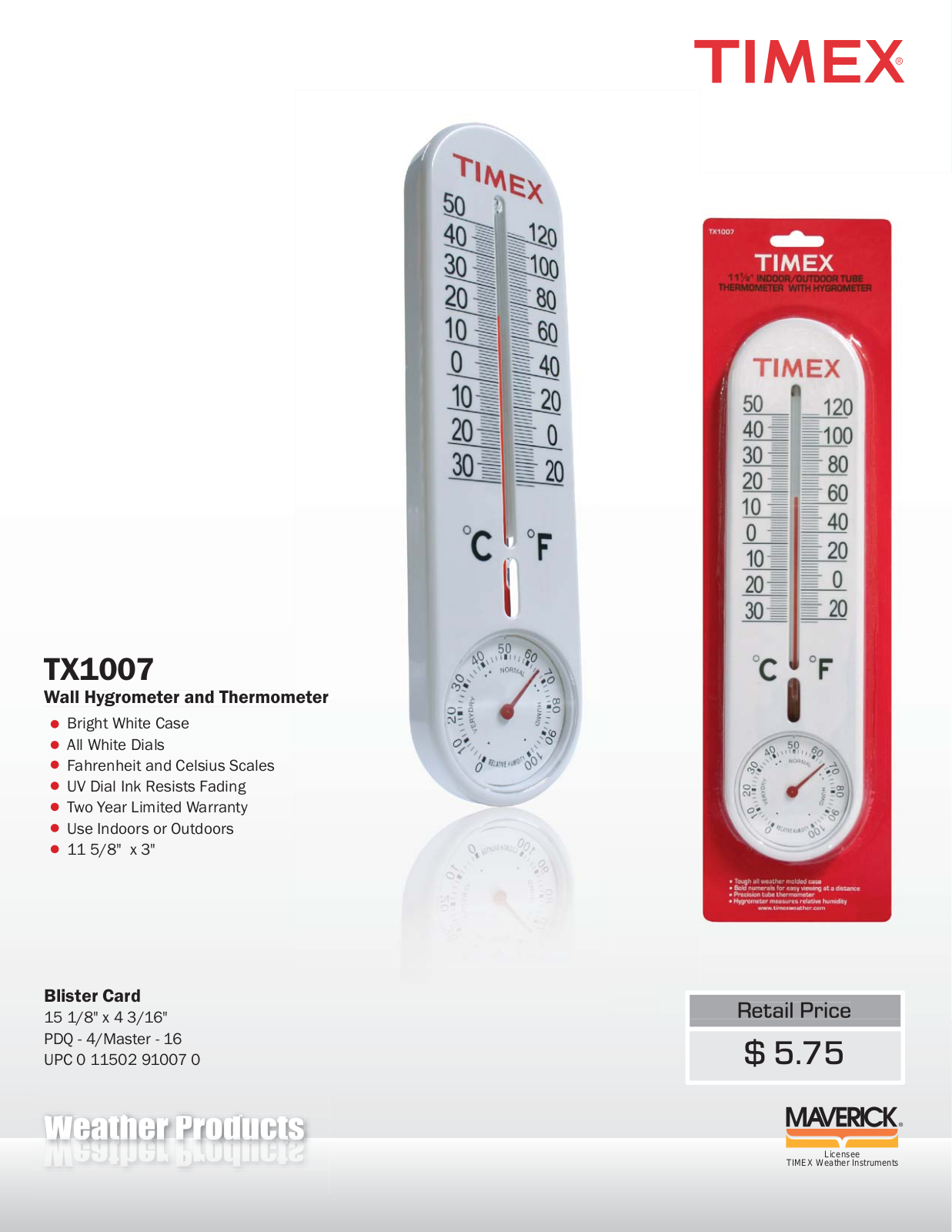 TIMEX Weather Products TX1007 User Manual