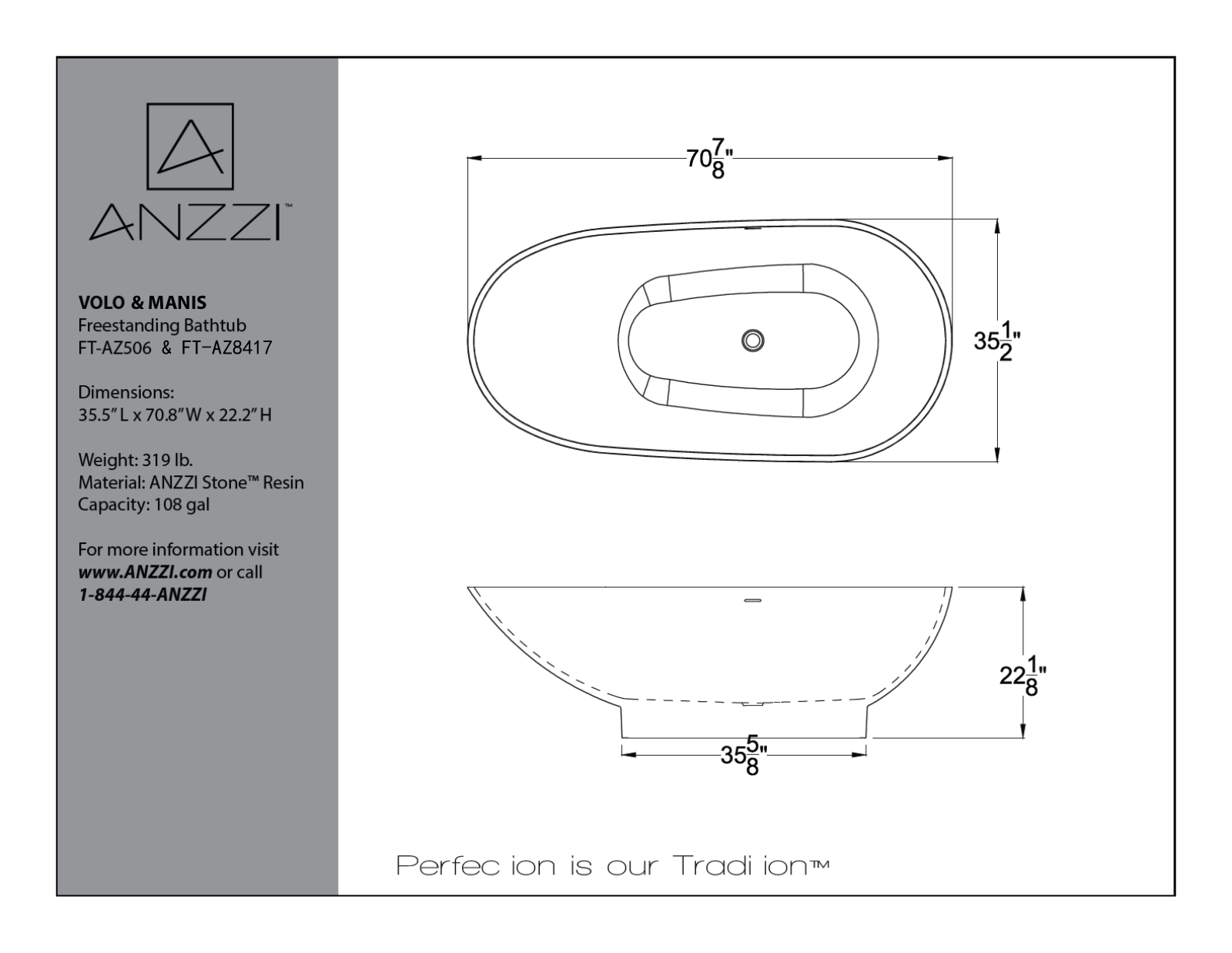 ANZZI BCYN1425 Dimensions - ManualMachine.com