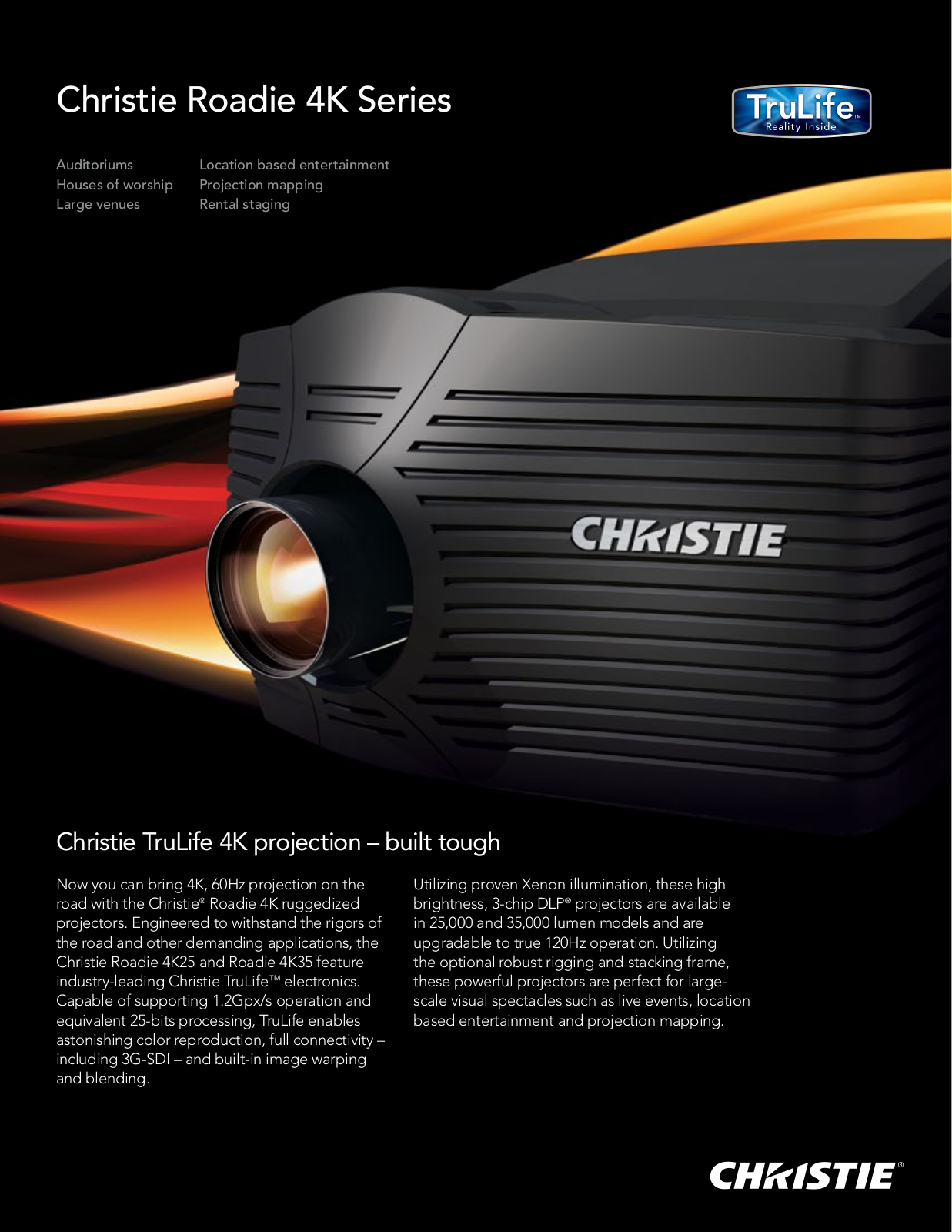 Christie 4K25, 4K35 Product Sheet