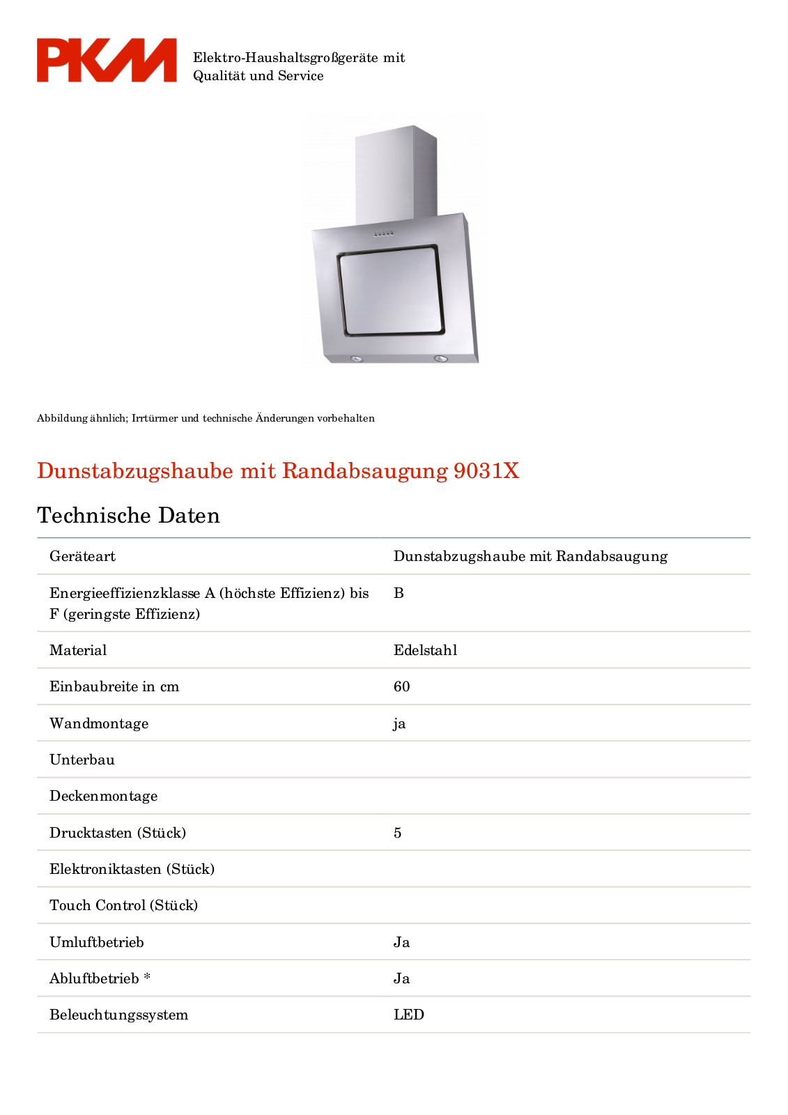 PKM 9031X User Manual