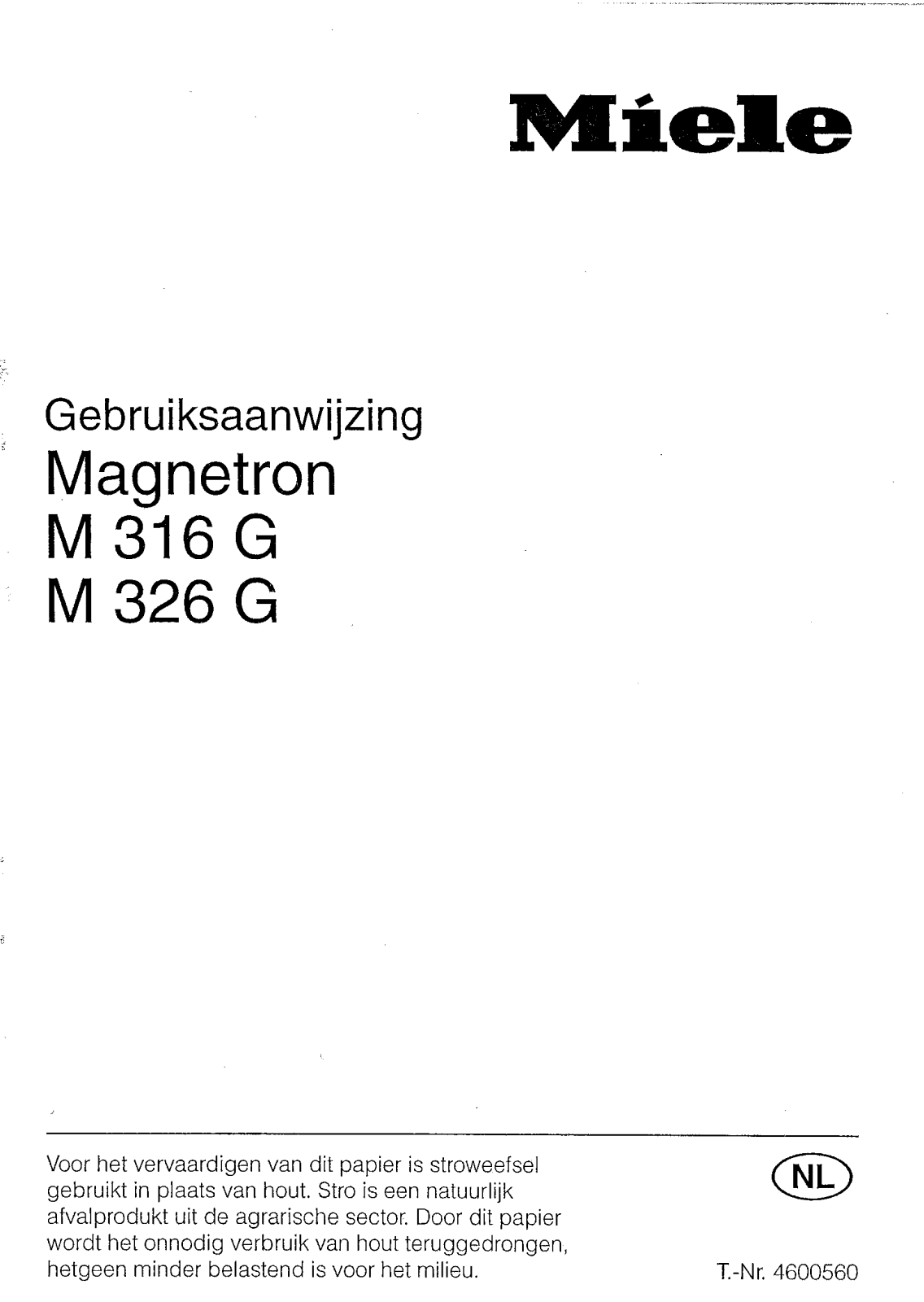 Miele M 316 G, M 326 G User manual
