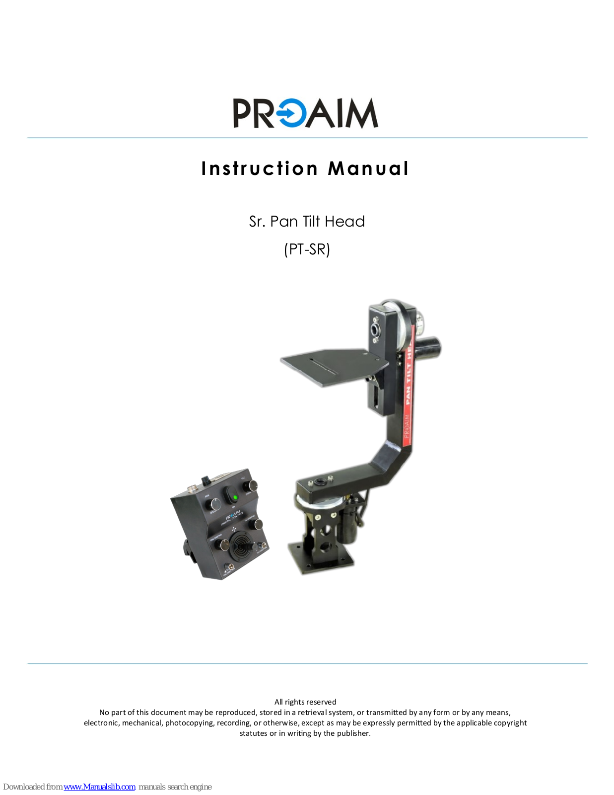 PROAIM Sr. Pan Tilt Head, PT-SR Instruction Manual - ManualMachine.com
