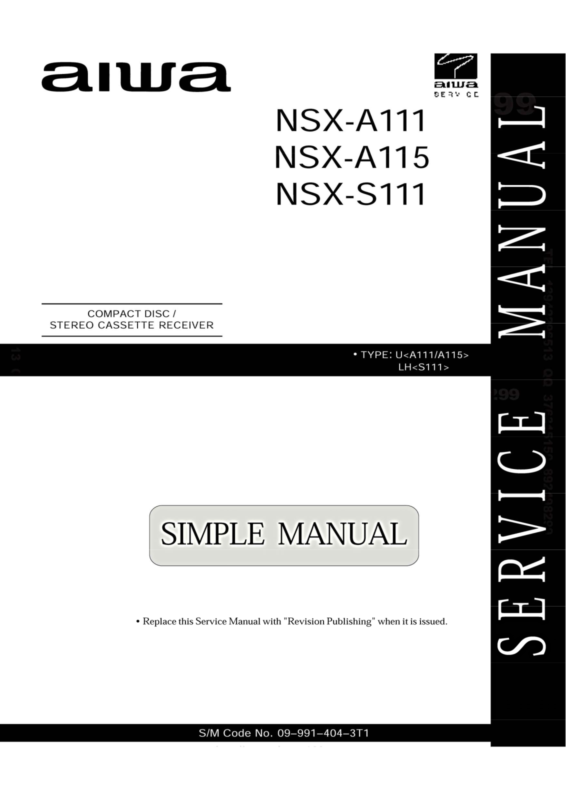 Aiwa NS-XS111, NS-XA115, NS-XA111 Service Manual