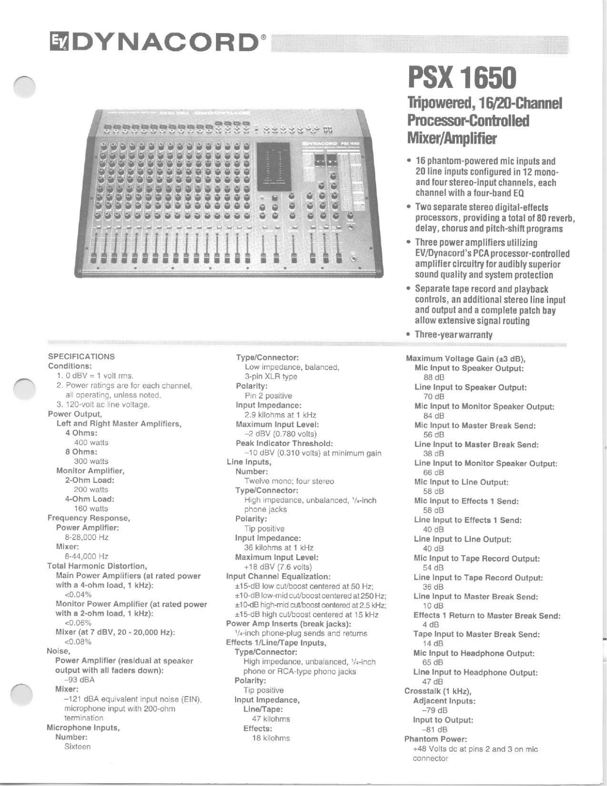 Dynacord PSX-1650 Brochure