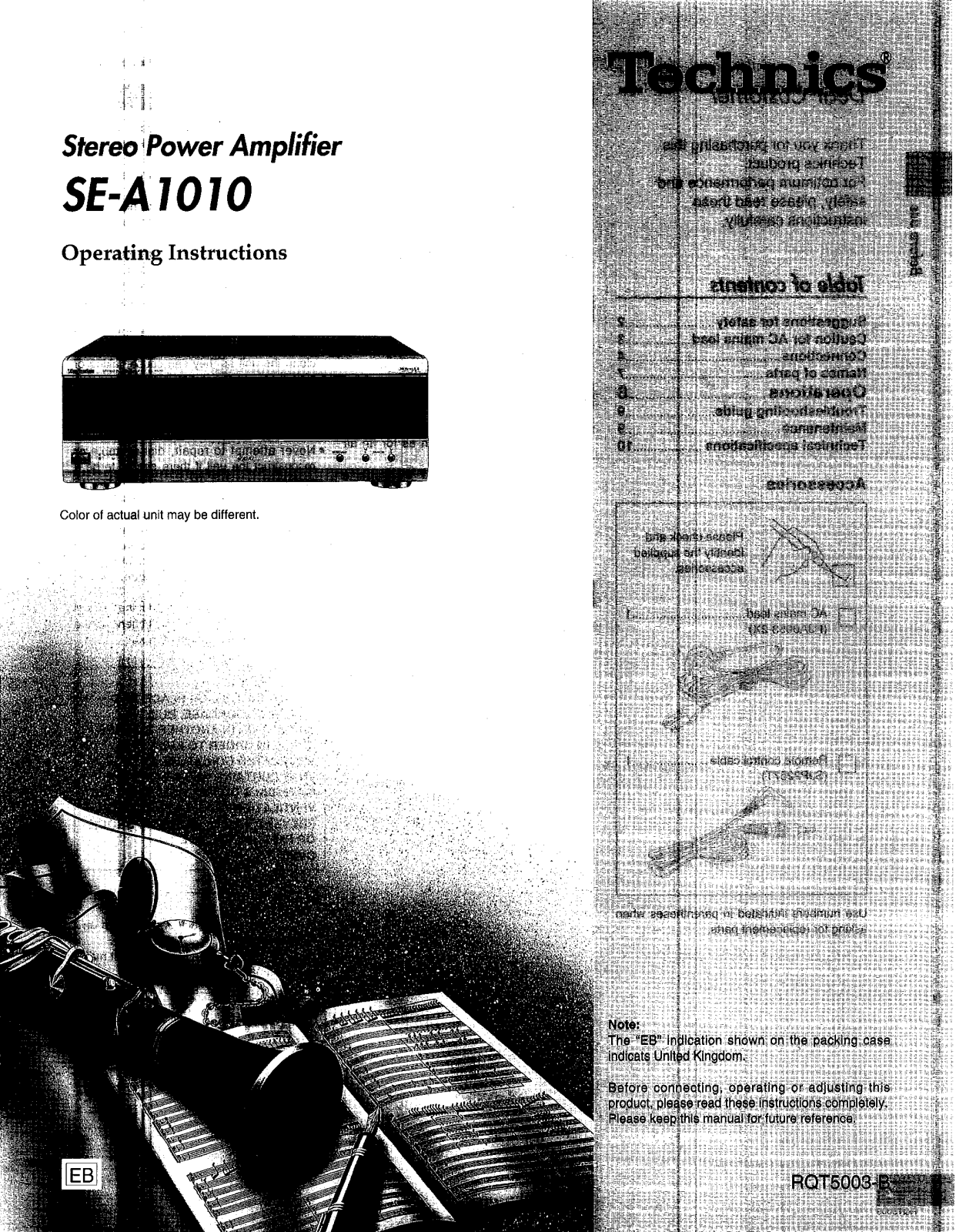 Panasonic SEA1010 User Manual