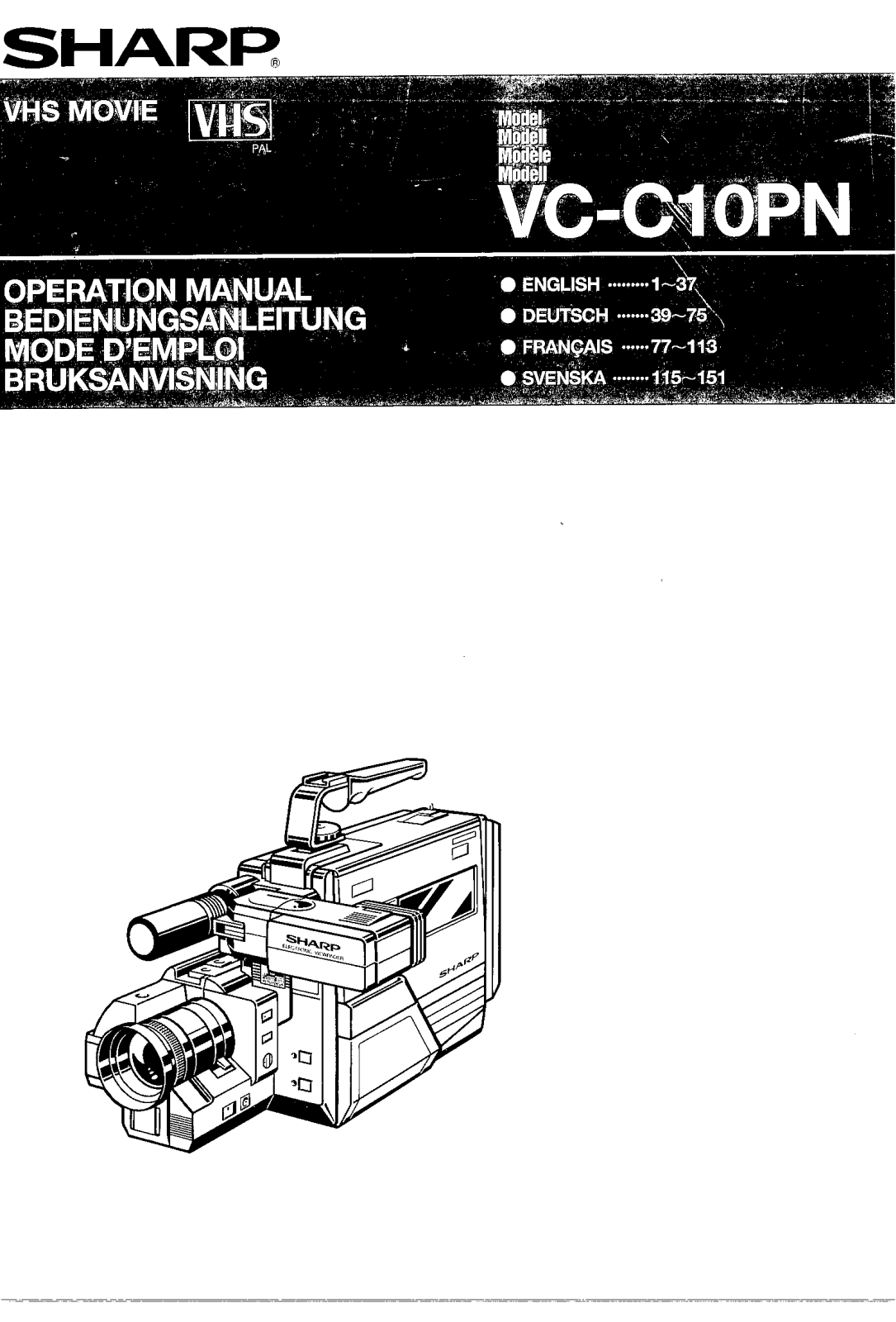 Sharp VC-C10PN Operating Instruction