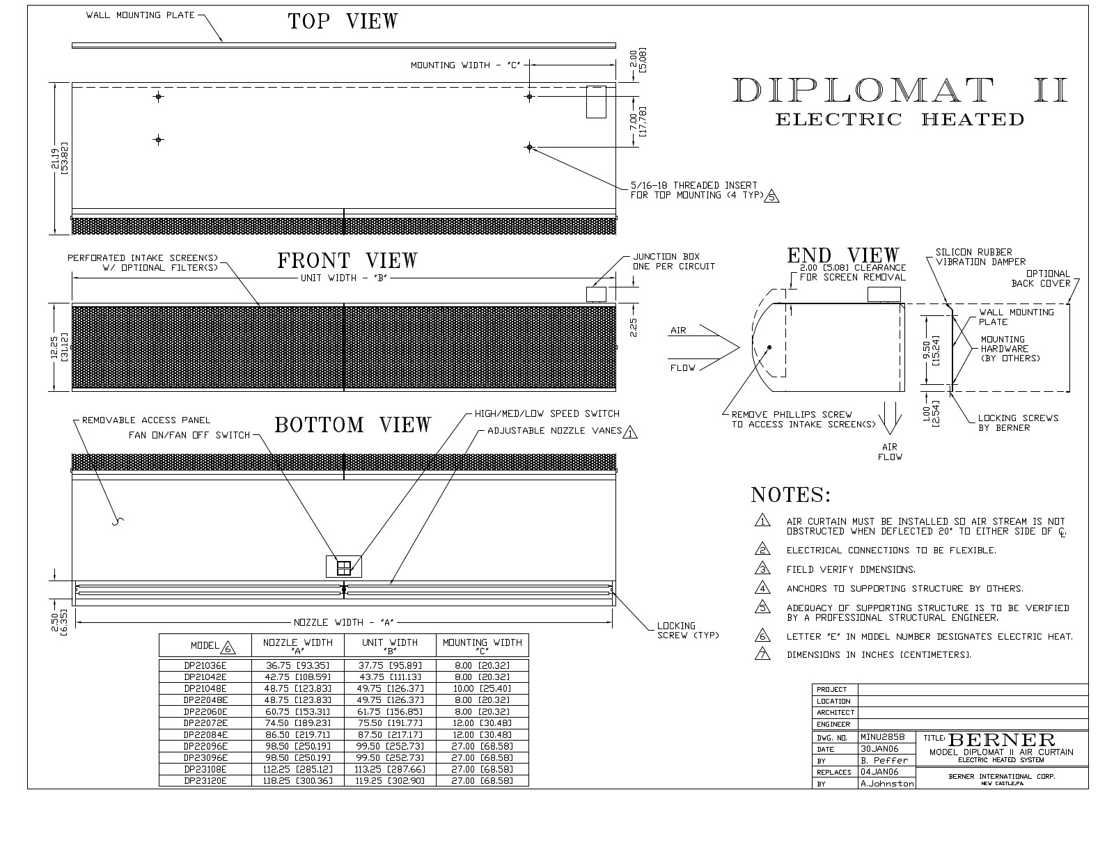 Berner DP21036E User Manual