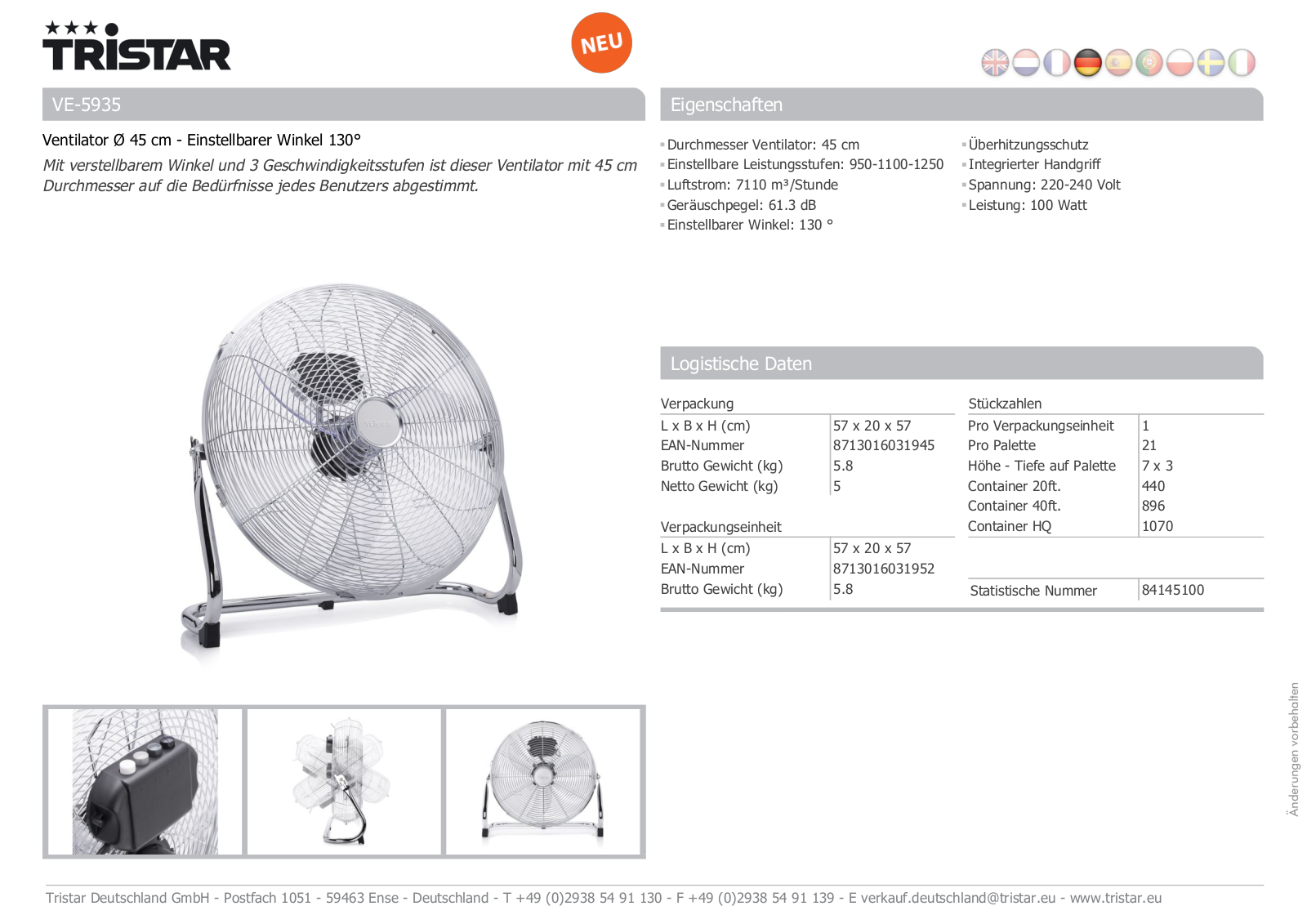 Tristar VE-5935 User Manual