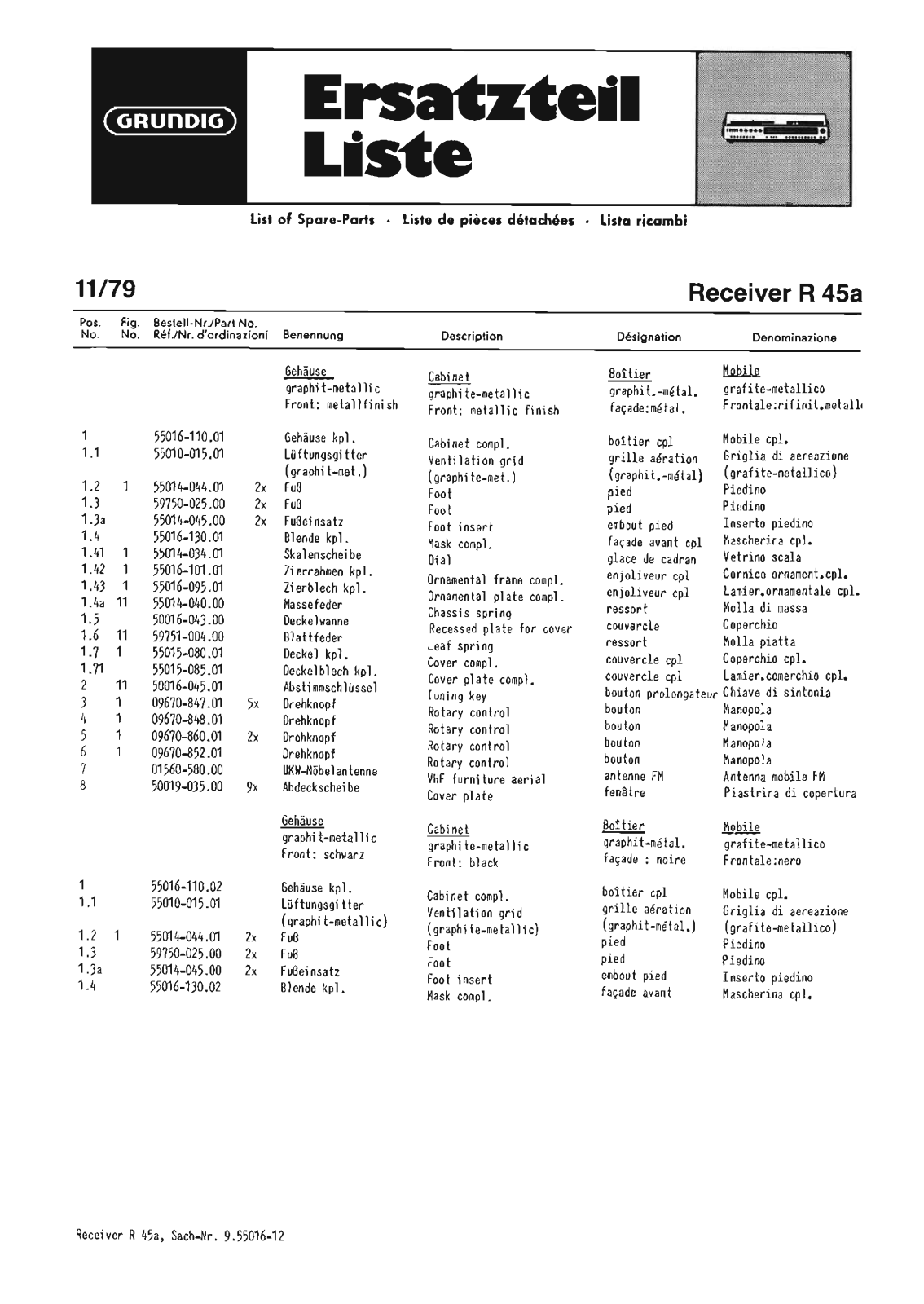 Grundig MV-4-R-45-A Service Manual