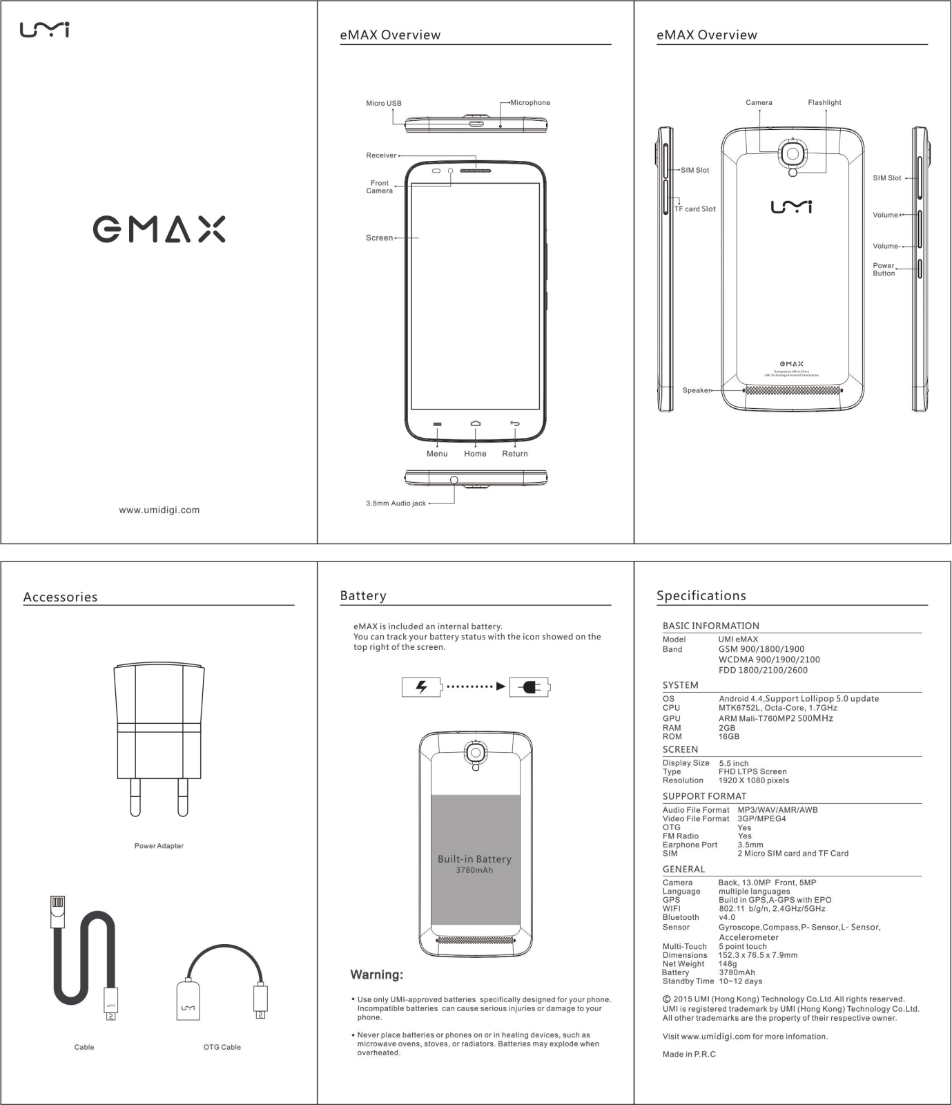 Umidigi eMAX Instruction Manual