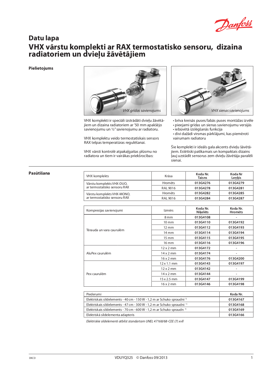 Danfoss VHX Data sheet