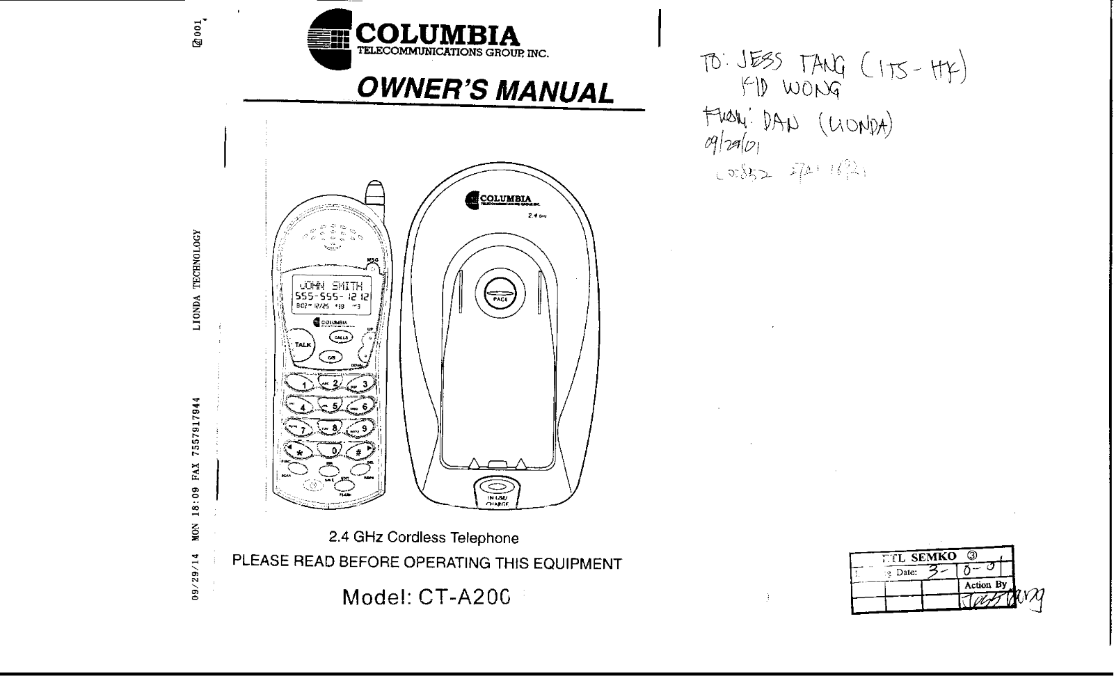 Columbia Telecommunications Group CT A200 User Manual