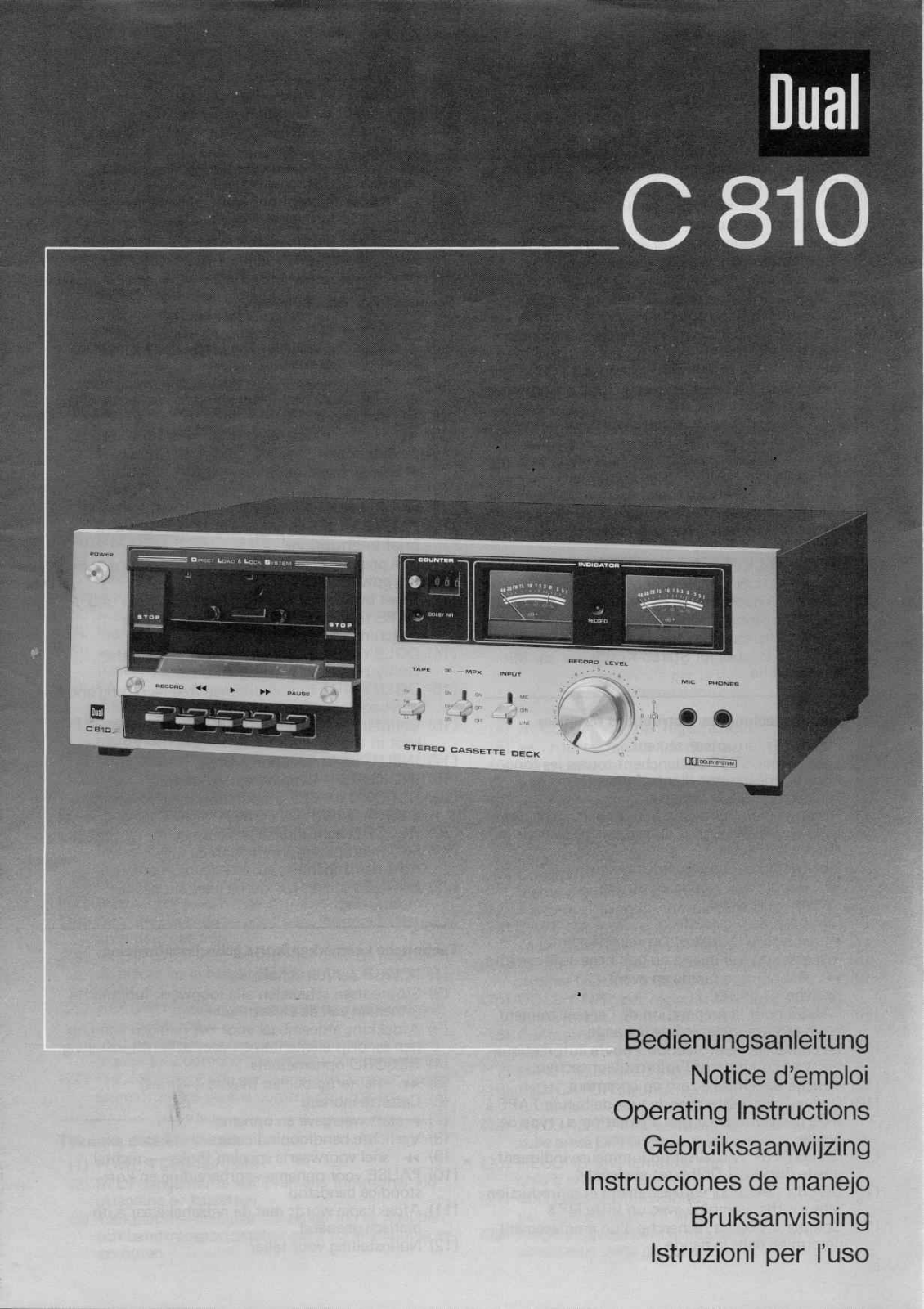 Dual C-810 Owners Manual