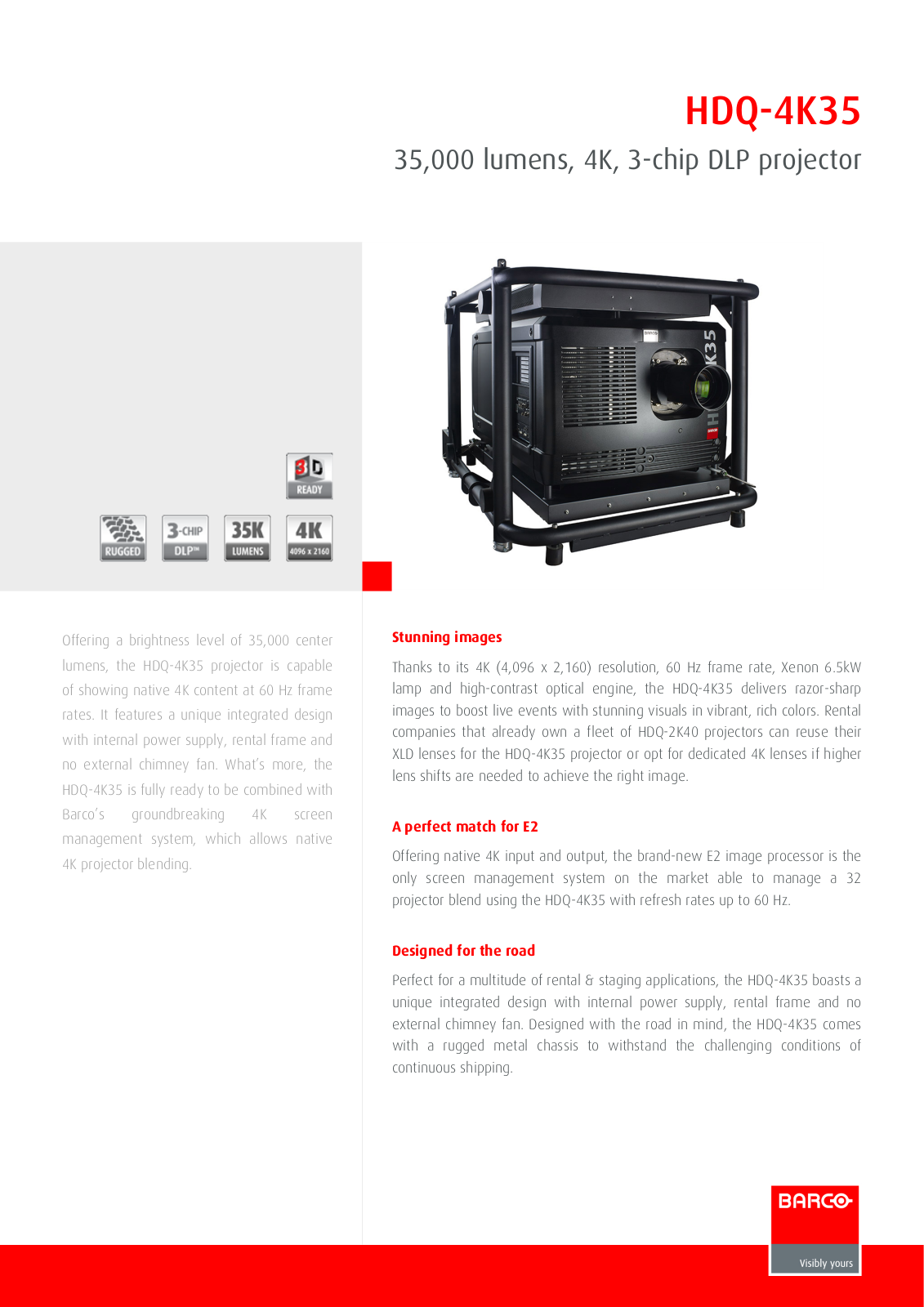 Barco HDQ-4K35 Product Sheet