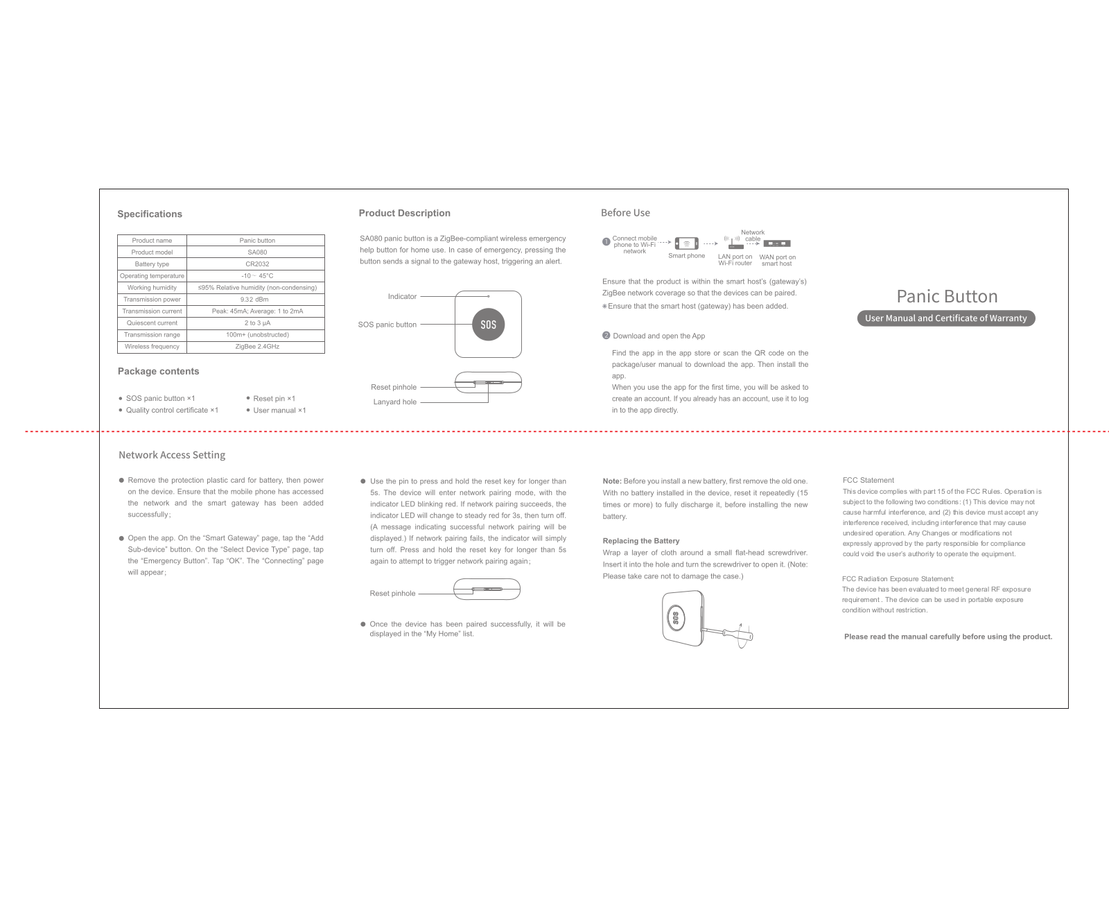 Hangzhou Tuya Information Technology SA080 Users manual