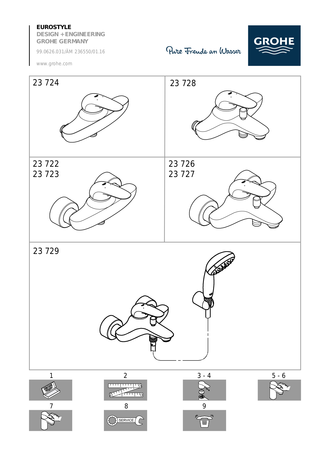 Grohe 99.0626.031 Installation Drawing