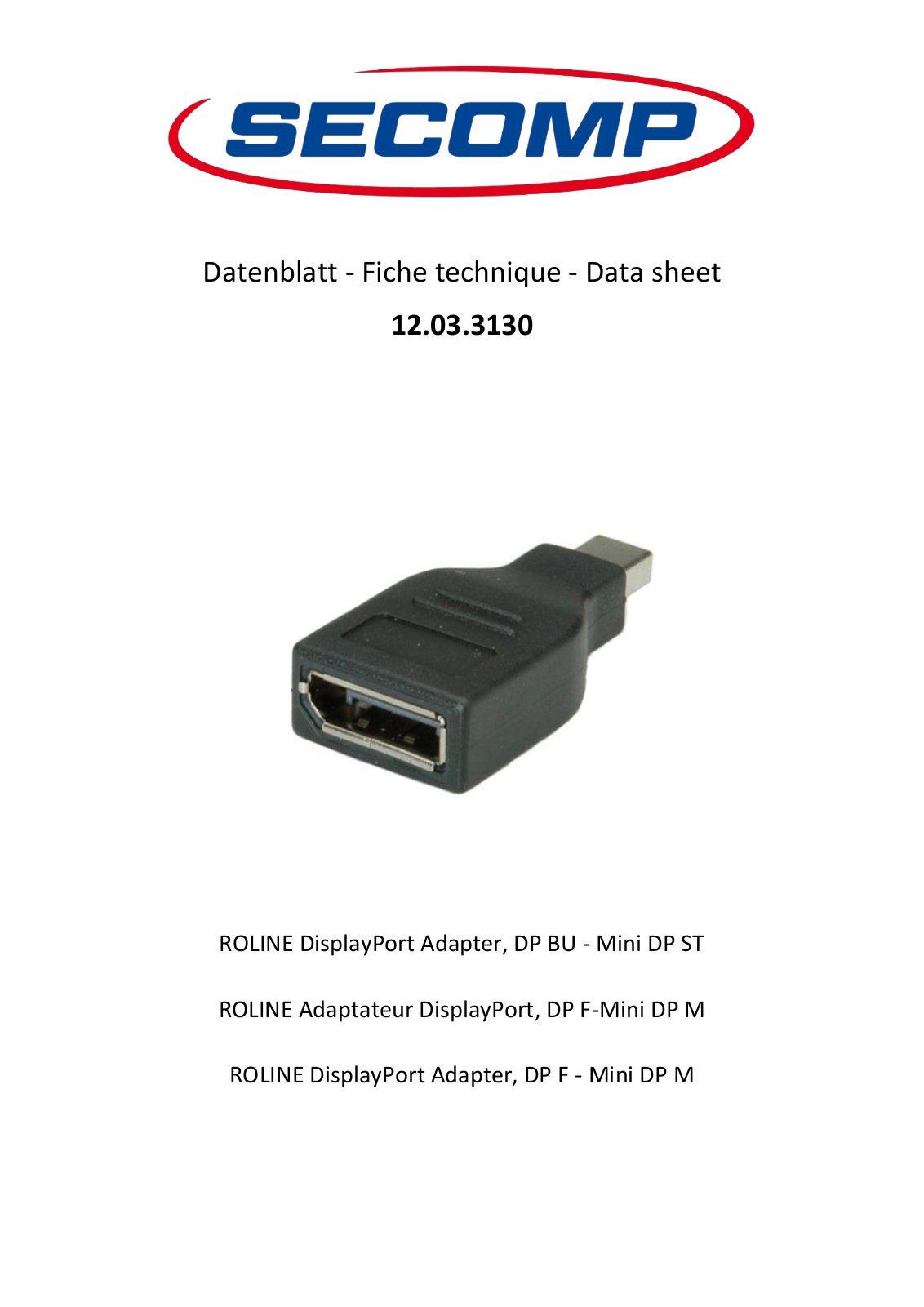 ROLINE 12033130 Datasheet - ManualMachine.com